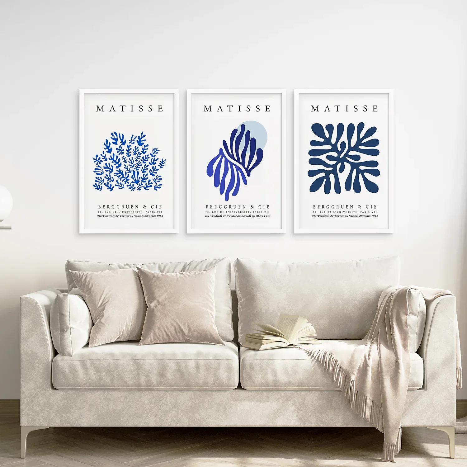 Navy Blue Henri Matisse Cut Outs. Set of 3 Prints - Image 6