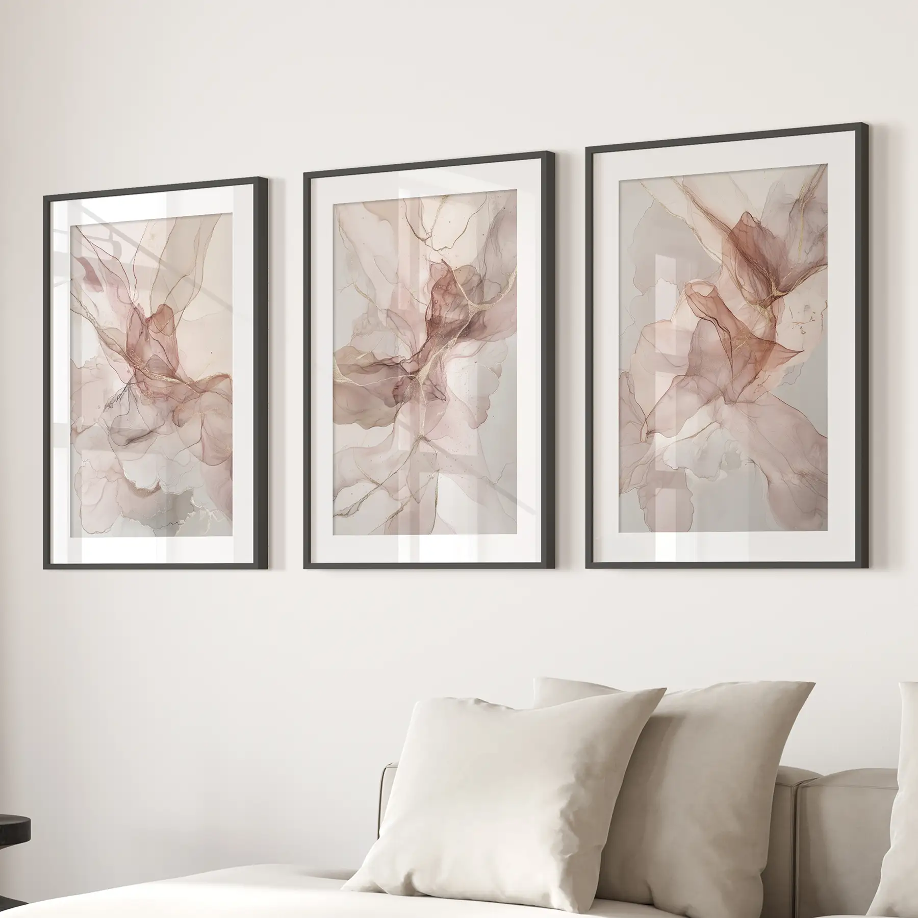 Neutral Abstract Set of 3 Prints Wall Art Decor - Image 4