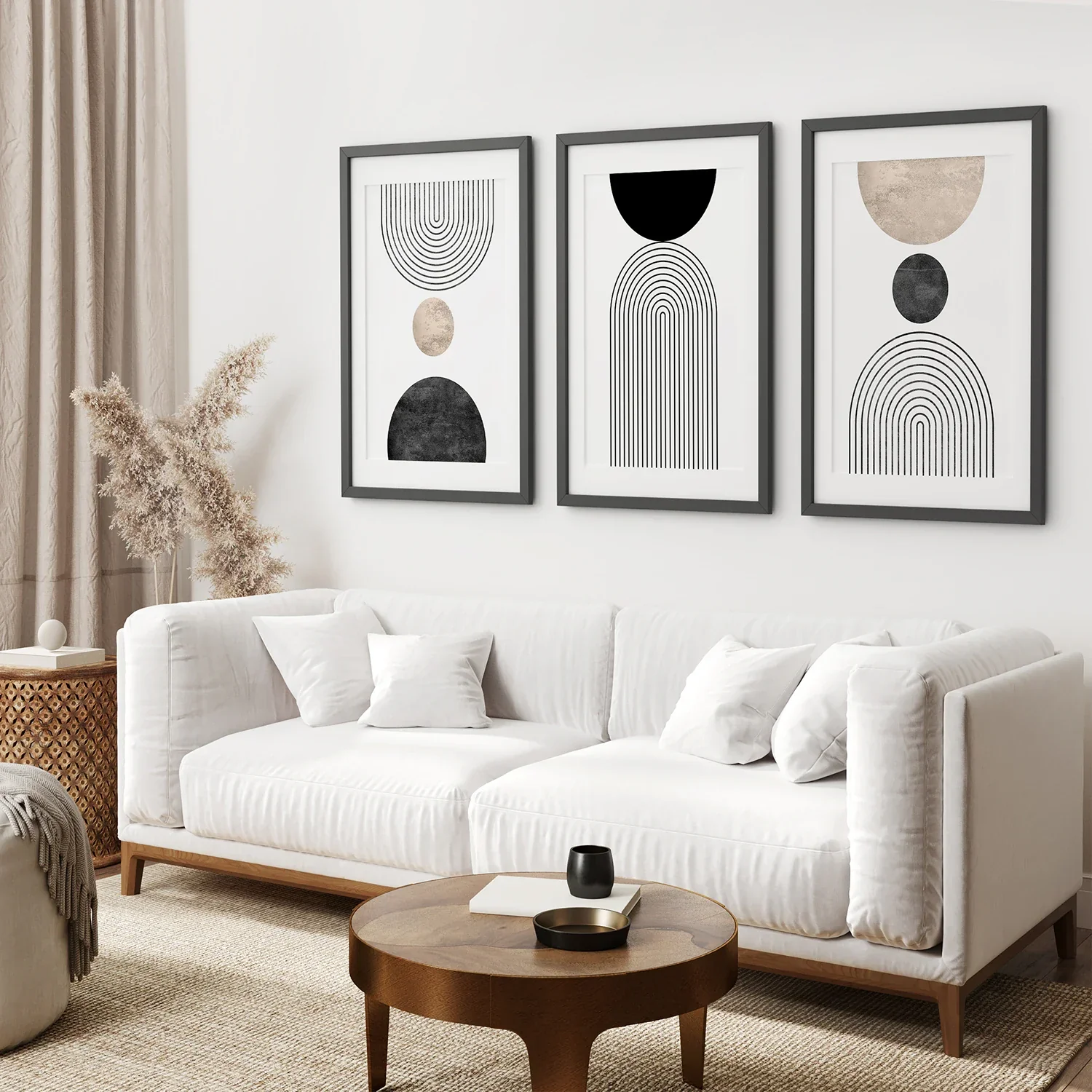 Neutral Mid-Century Modern Wall Art | Set of 3 - Image 3