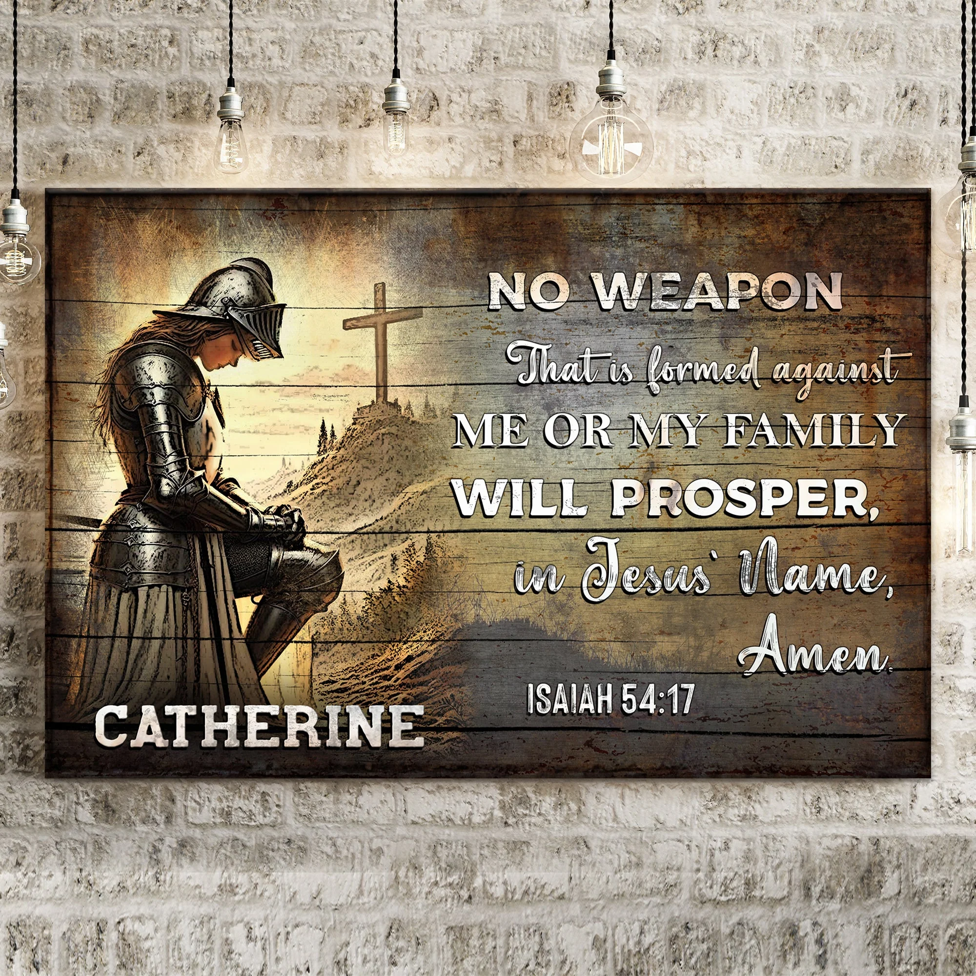 No Weapon That Is Formed Against You Will Prosper Isaiah 54:17 Faith Sign III - Image 2