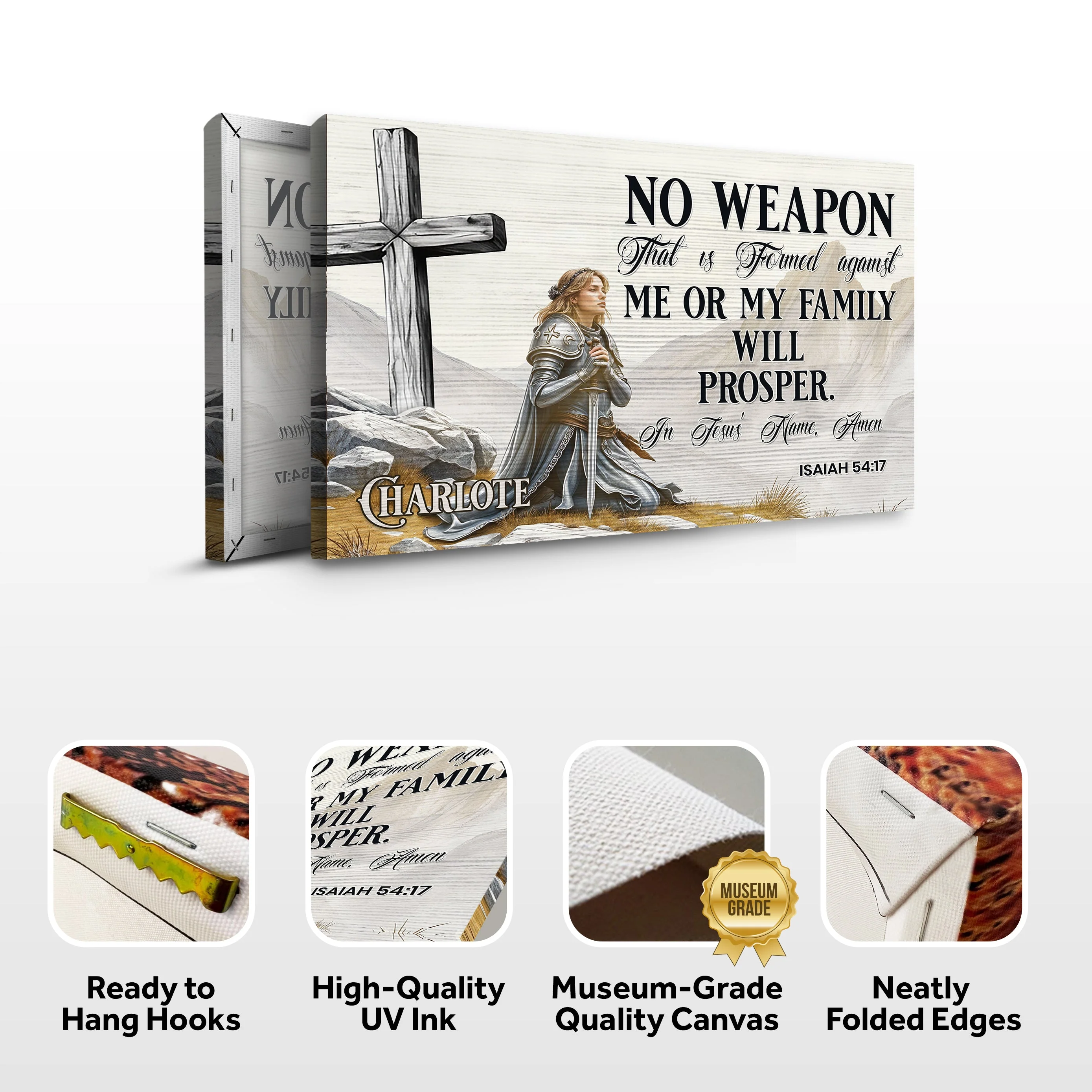 No Weapon That Is Formed Against You Will Prosper Isaiah 54:17 Faith Sign IV - Image 6