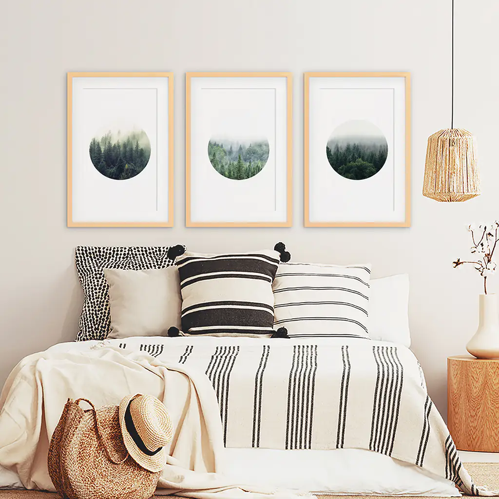 Nordic Forest Circle Wall Art. Set of 3 Scandinavian Prints - Image 7