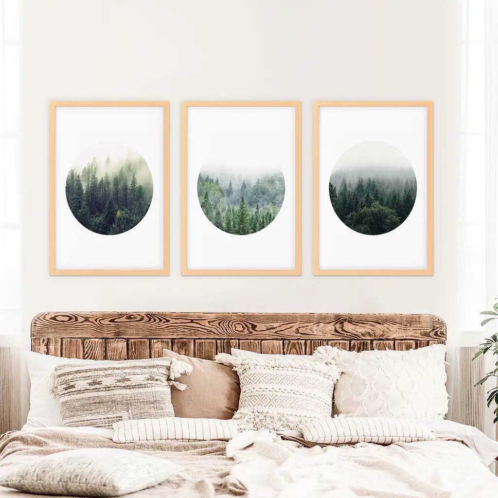 Nordic Forest Circle Wall Art. Set of 3 Scandinavian Prints - Image 8