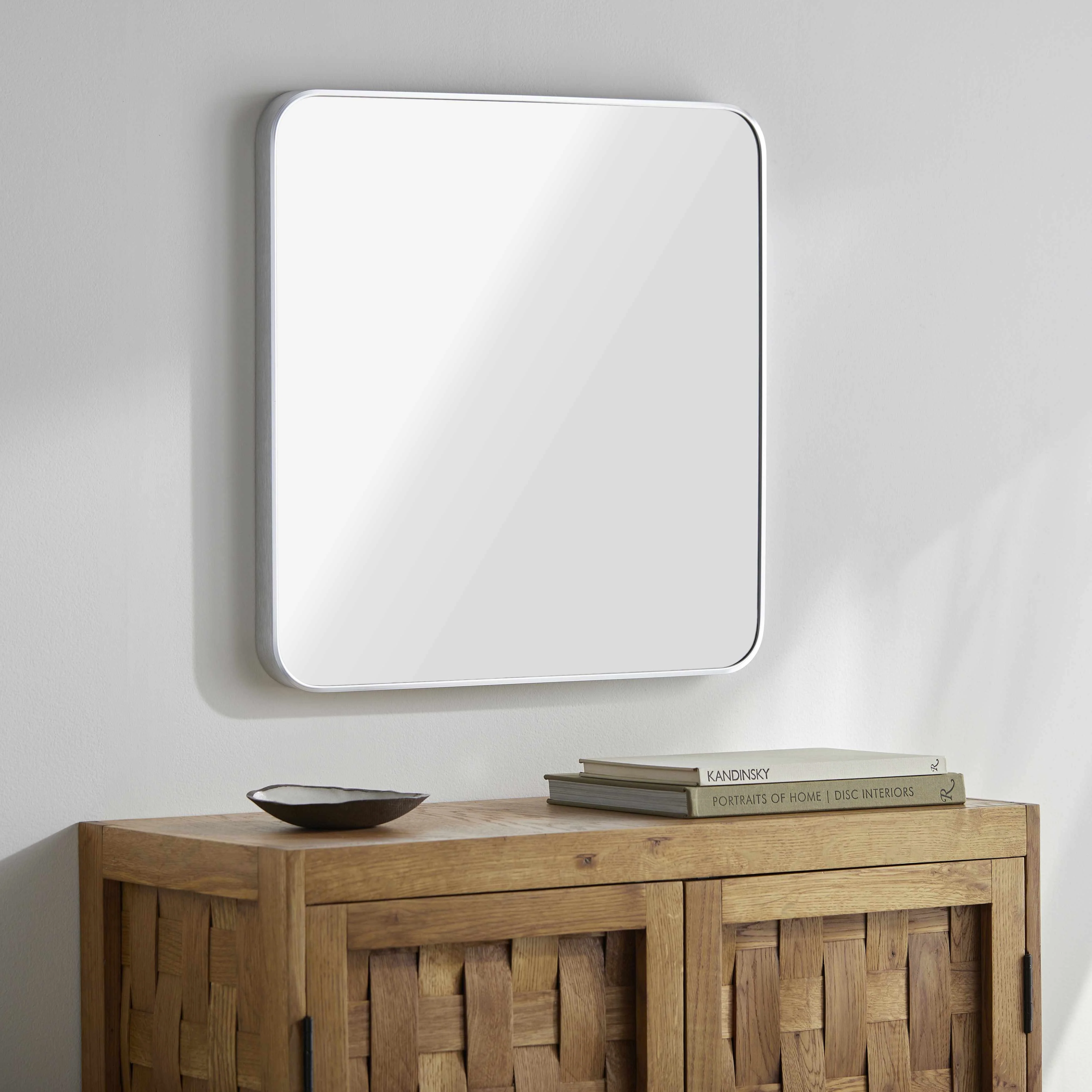 Ockenfels Modern Arched Silver Gray Wall Mirror - Image 7