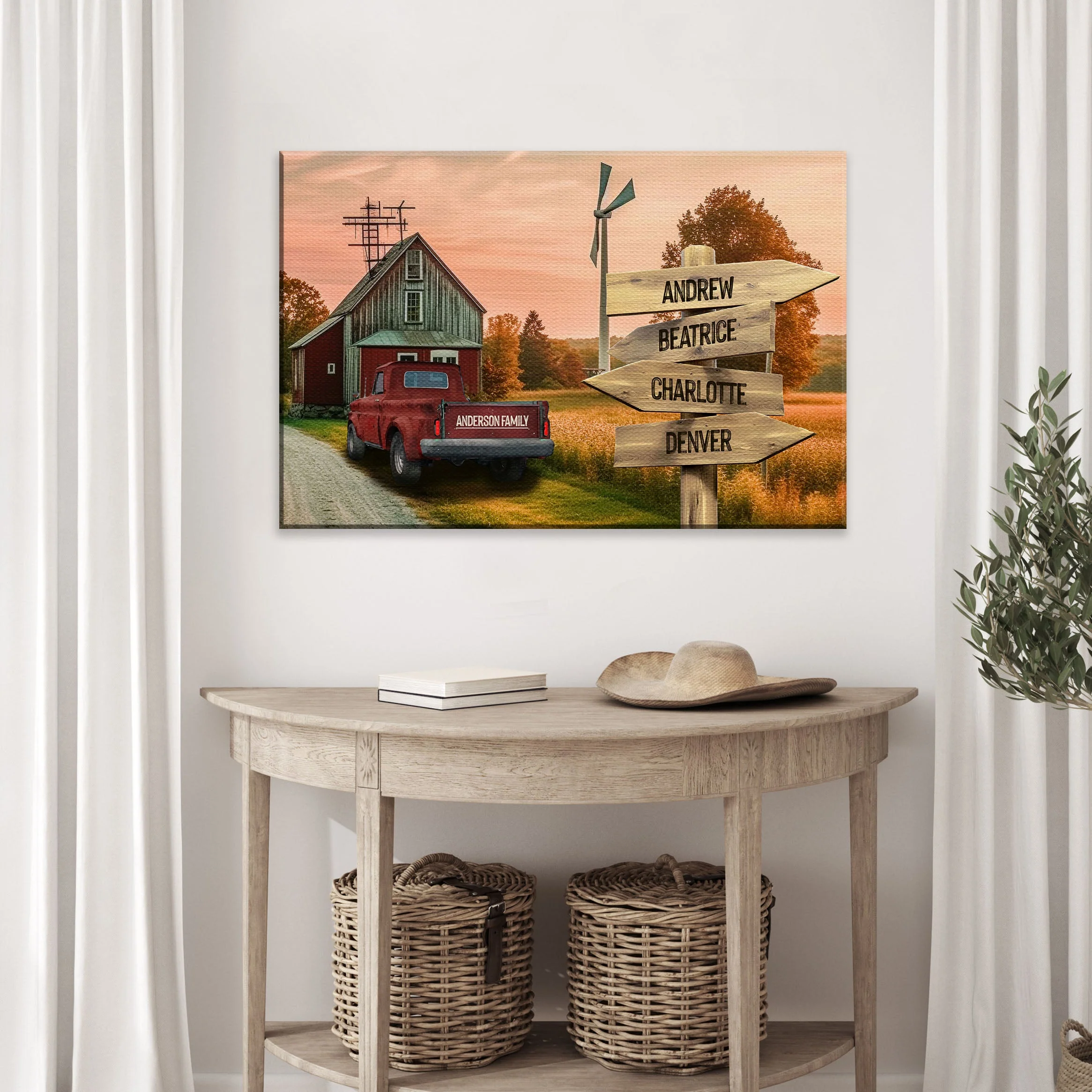 Old Truck Barn Family Names Sign - Image 3