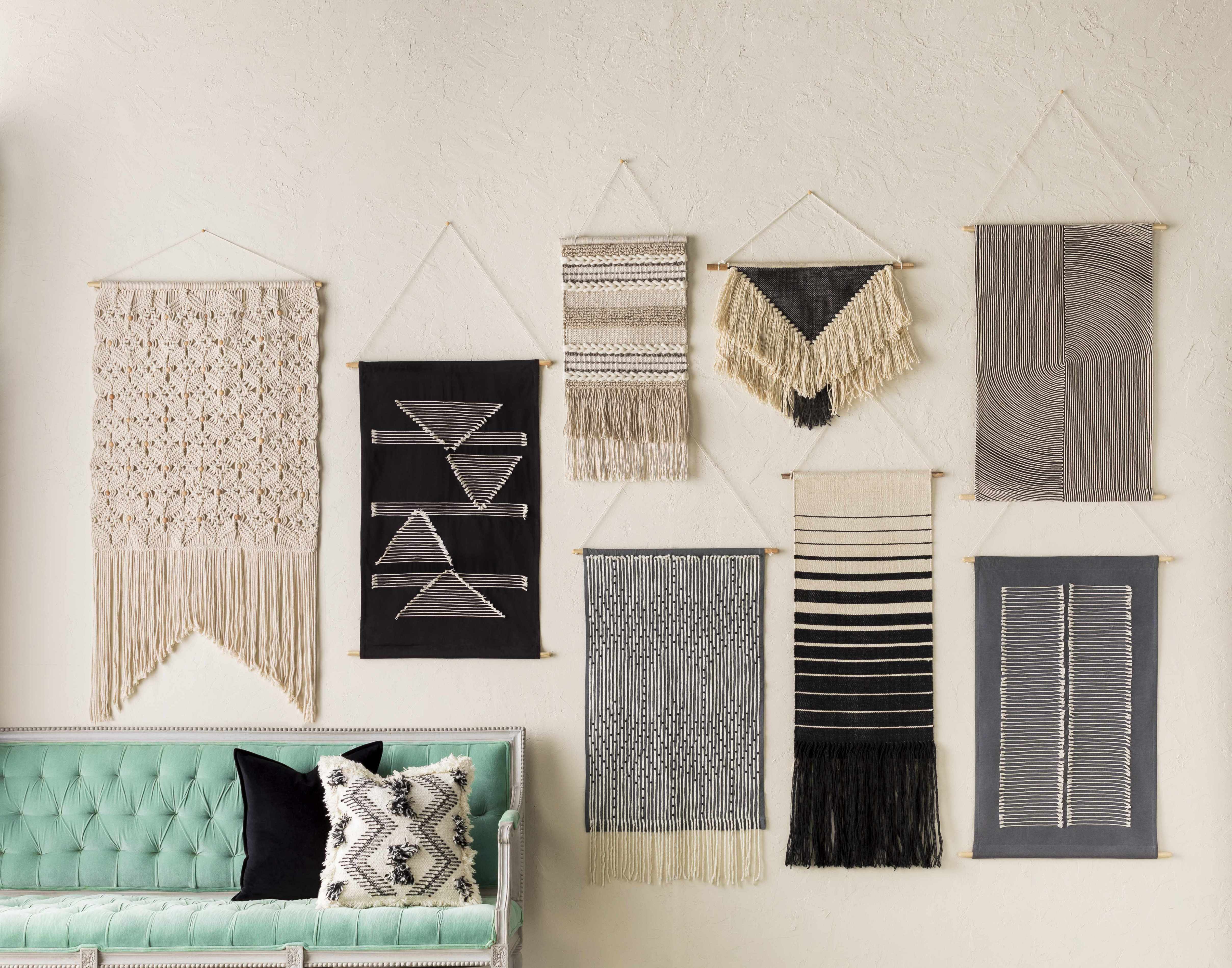 Olmitz Black-Beige Modern Geometric Wall Hanging - Image 2