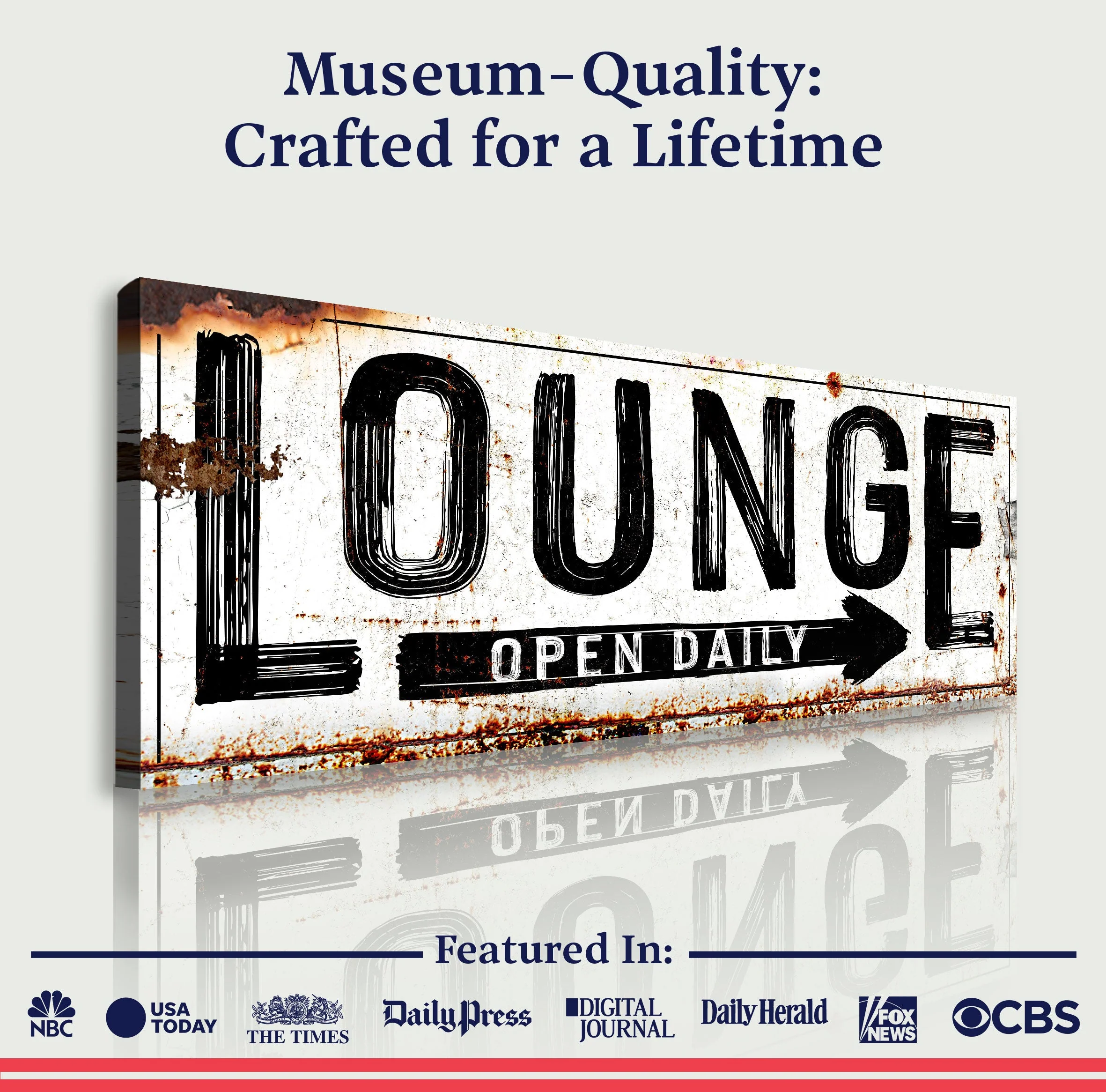 Open Daily Lounge Rustic Sign - Image 4