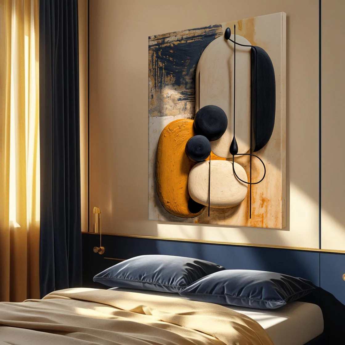 Orange Abstract Harmony Wall Art - Image 2