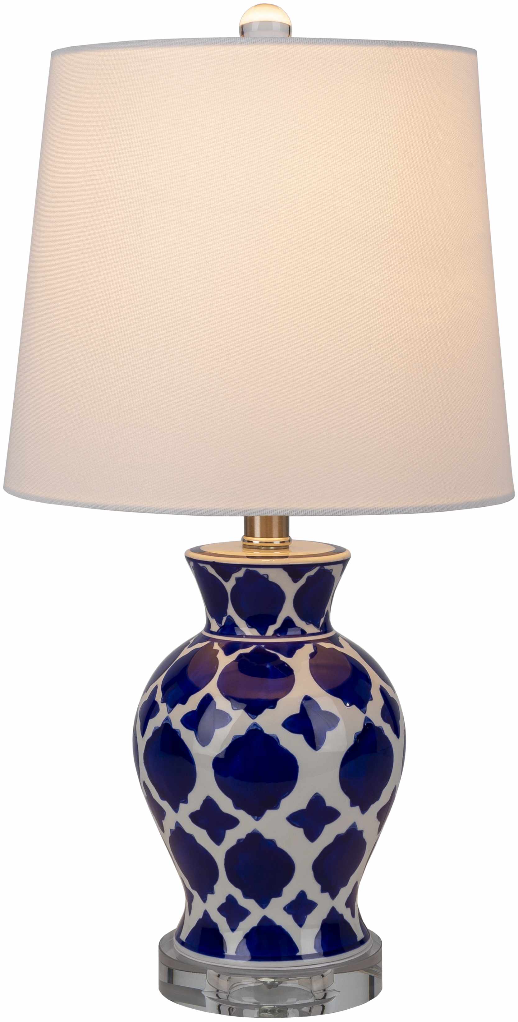 Pangian White & Blue Patterned Ceramic Table Lamp - Image 10