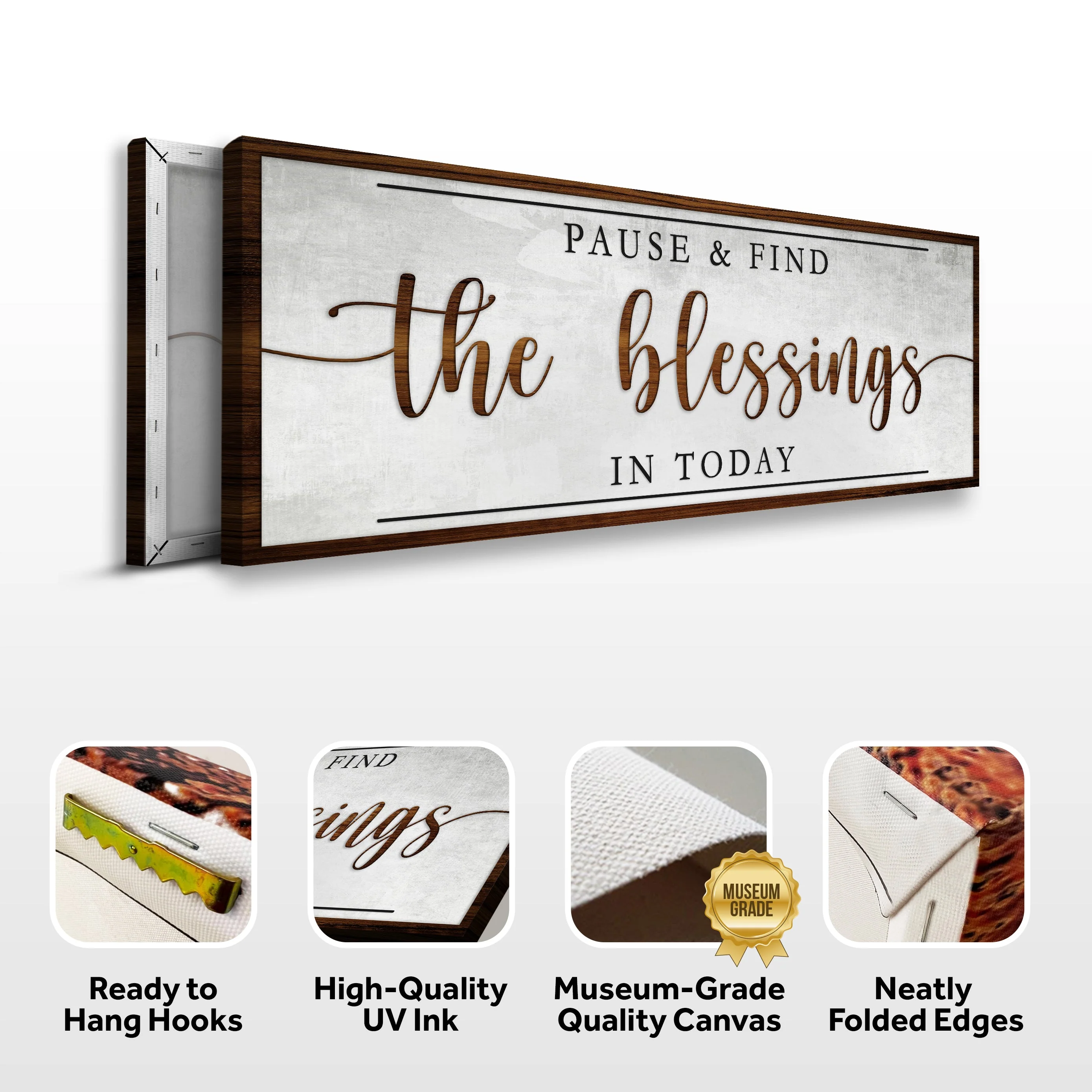 Pause & Find The Blessings In Today Faith Sign - Image 8