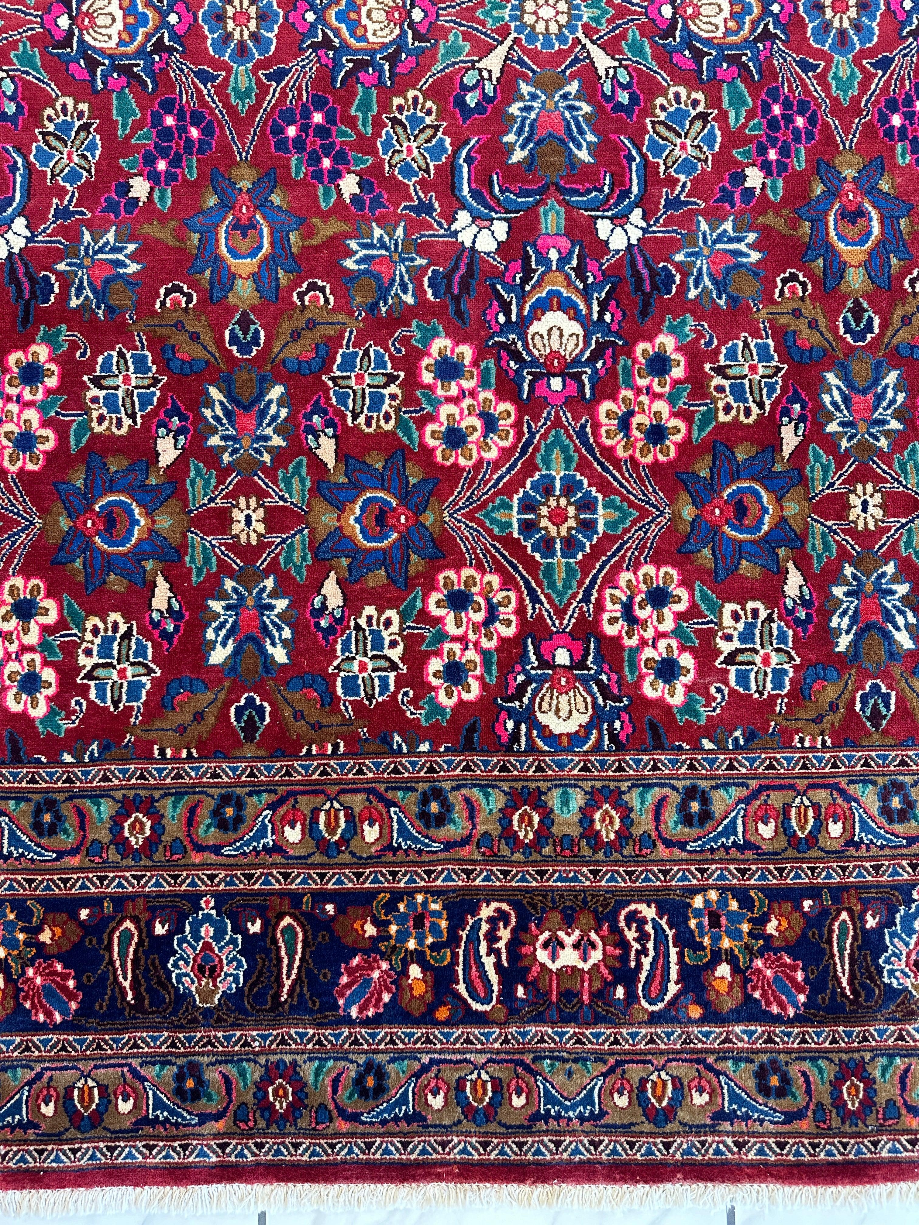 Persian Mashhad I Fine Allover Rug Wool 7 x 10 - Image 8