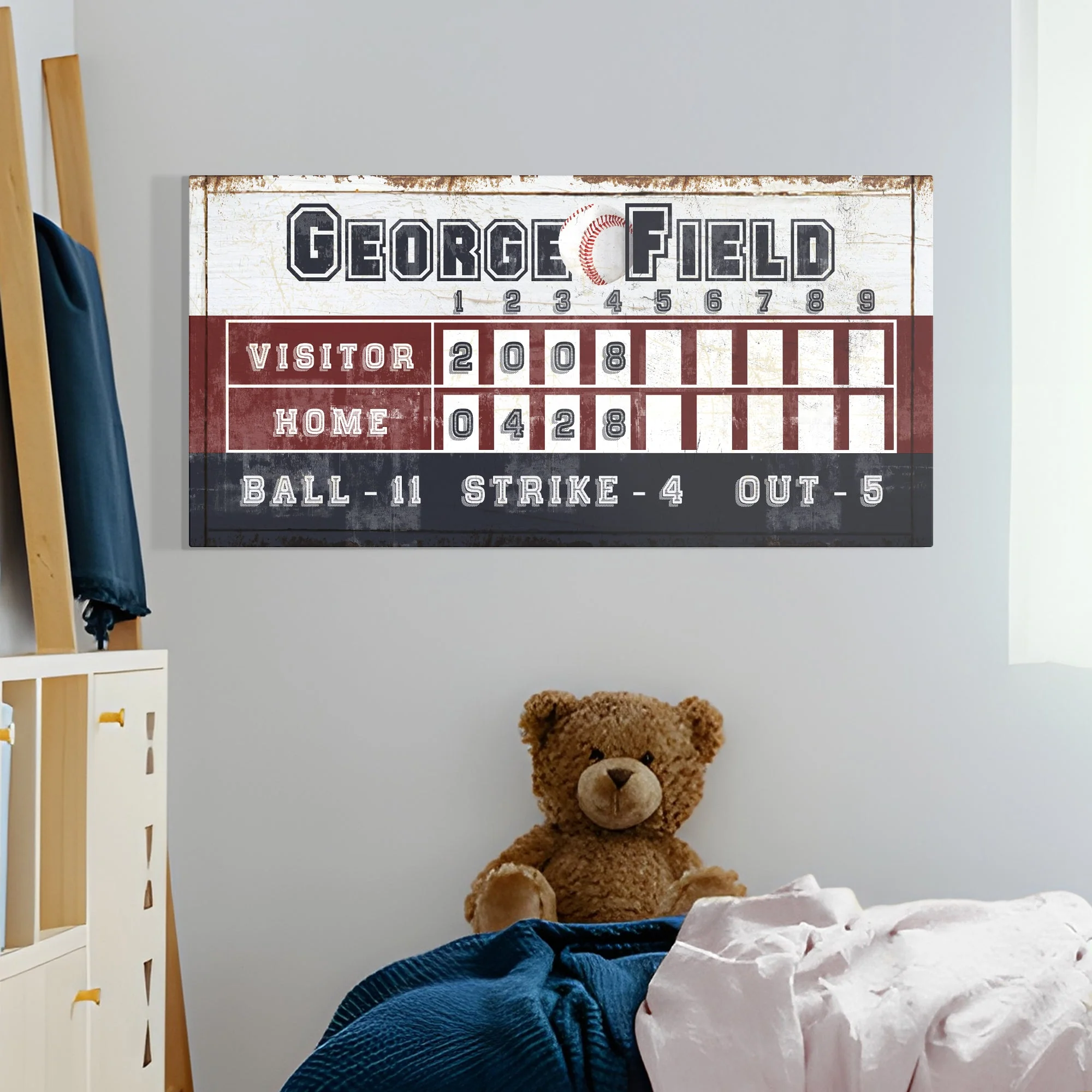 Personalized Baseball Scoreboard Sign