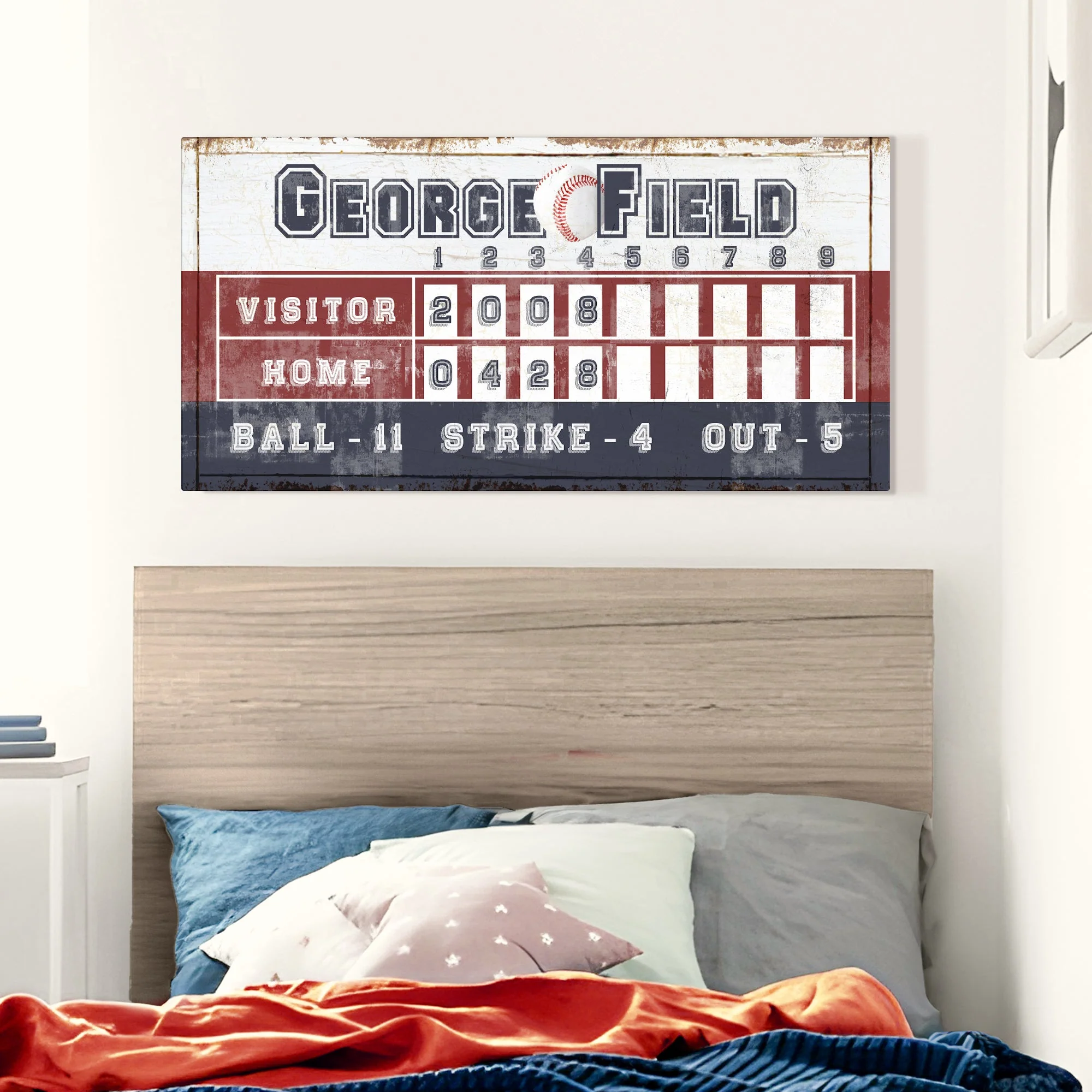 Personalized Baseball Scoreboard Sign - Image 2