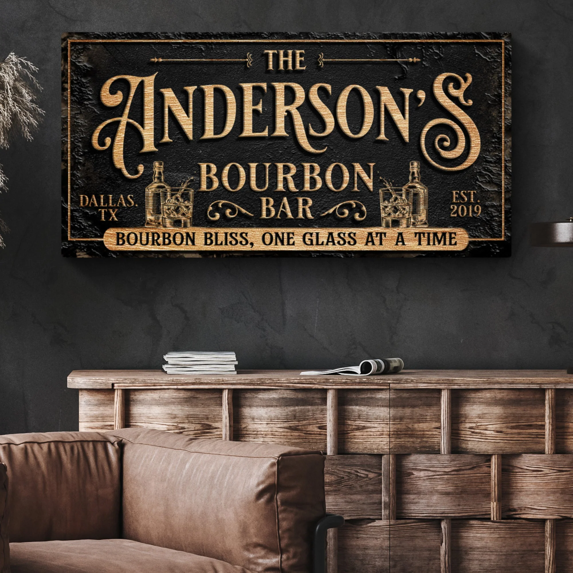 Personalized Bourbon Bar Sign III - Image 2