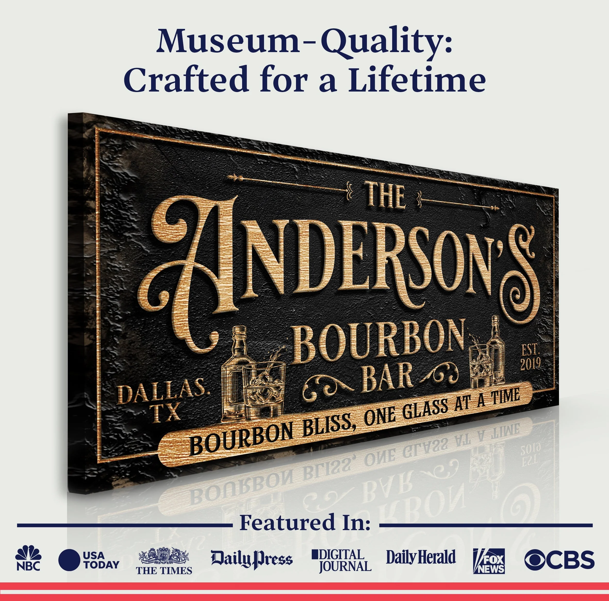 Personalized Bourbon Bar Sign III - Image 4