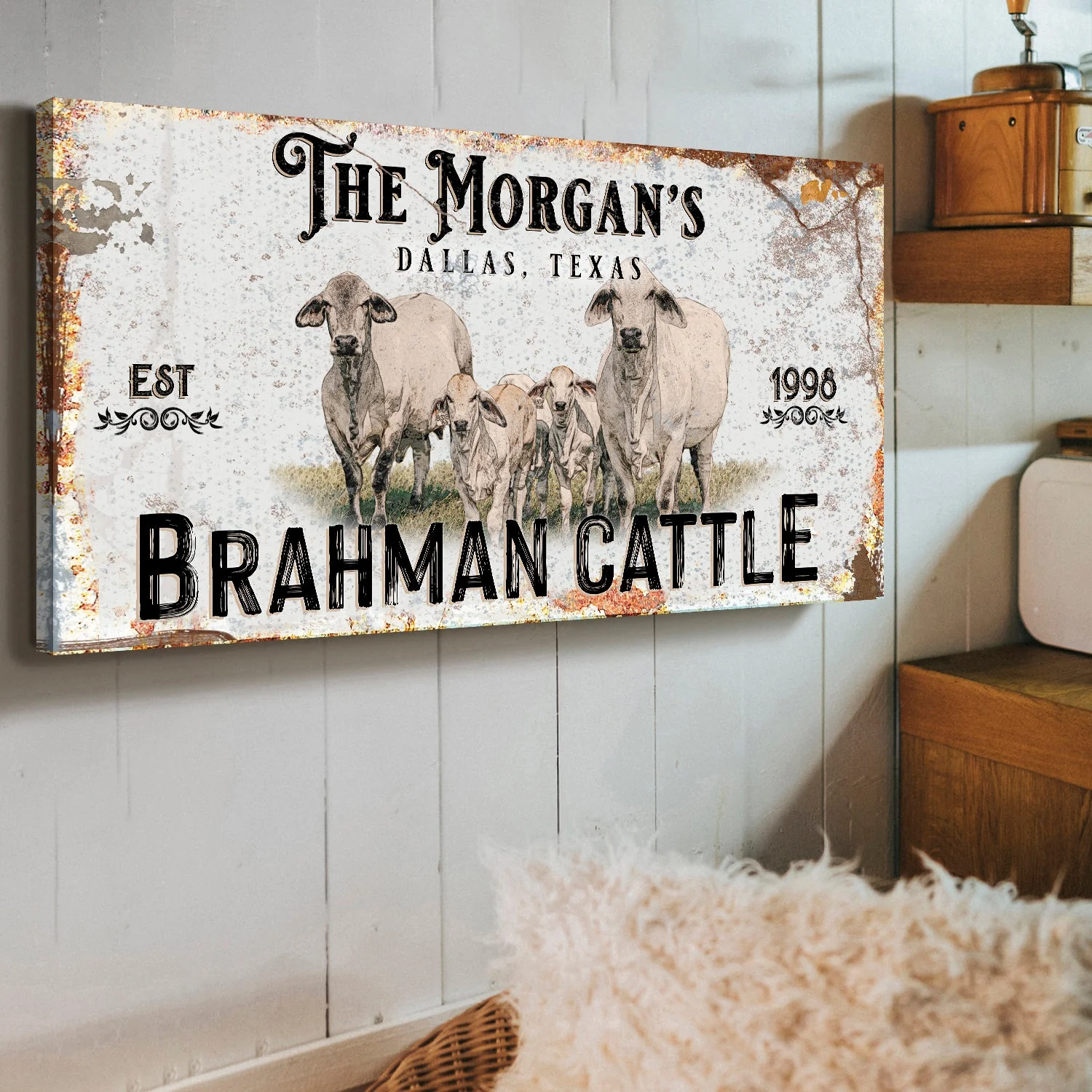 Personalized Brahman Cattle Sign II - Image 3