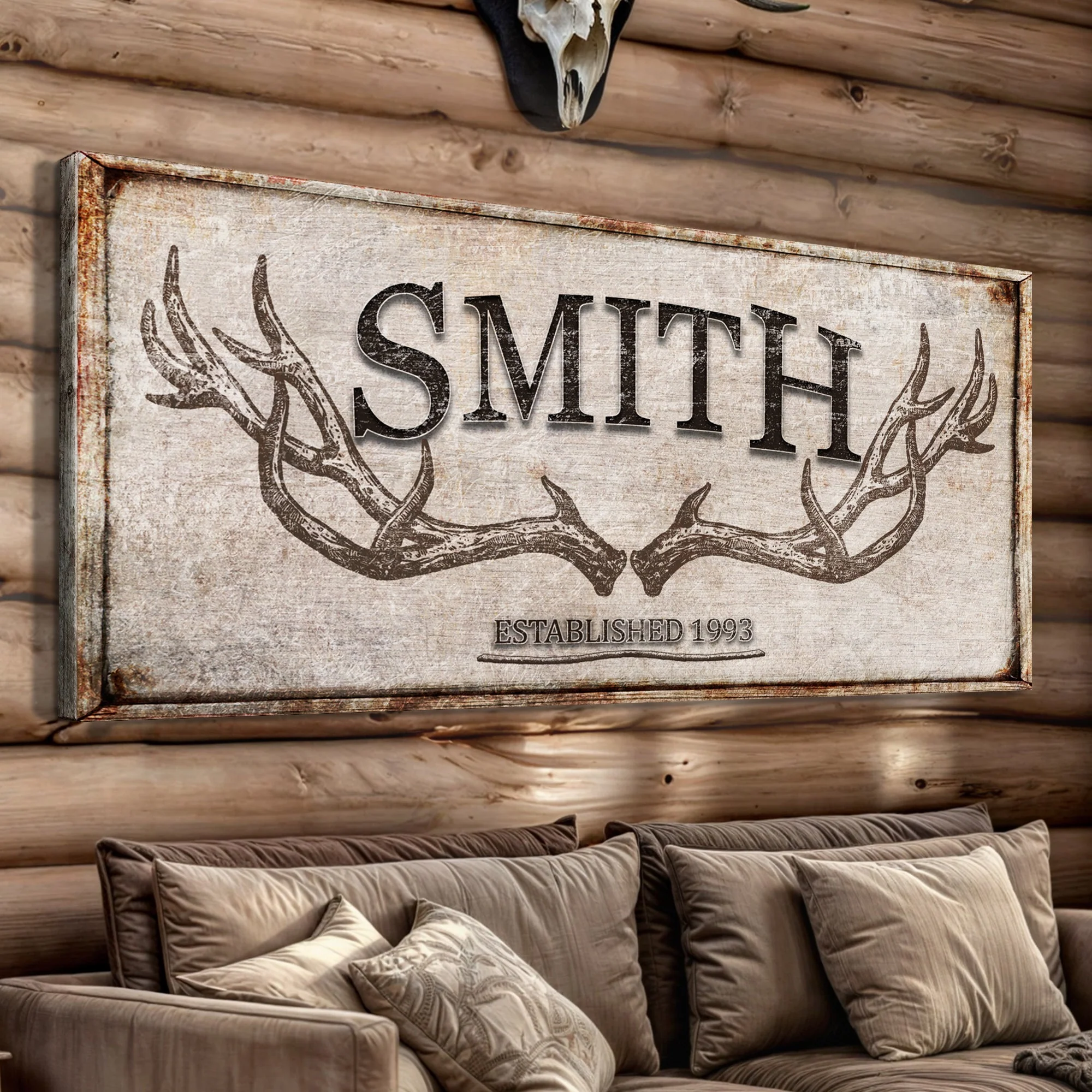 Personalized Family Antler Sign V - Image 3
