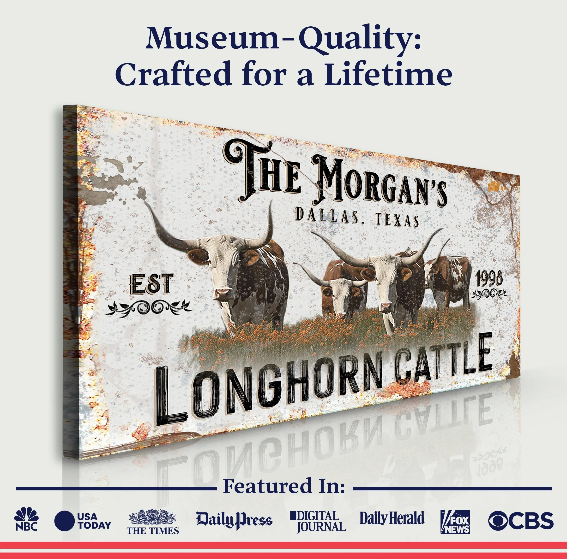 Personalized Long Horn Cattle Sign II - Image 5