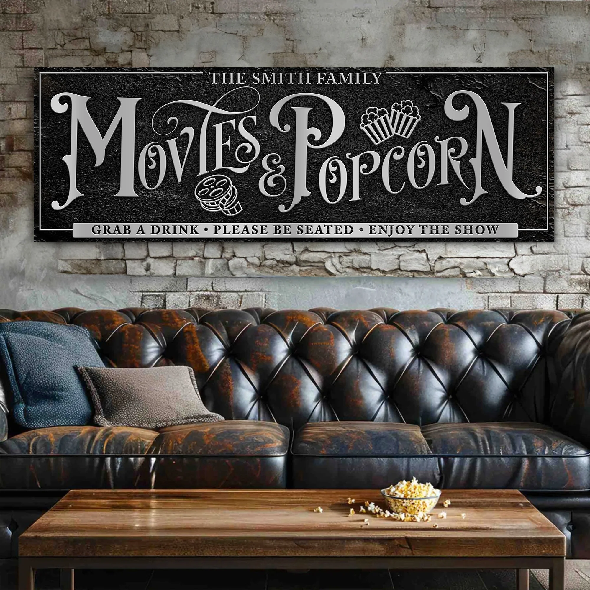 Personalized Movies & Popcorn Sign - Image 2