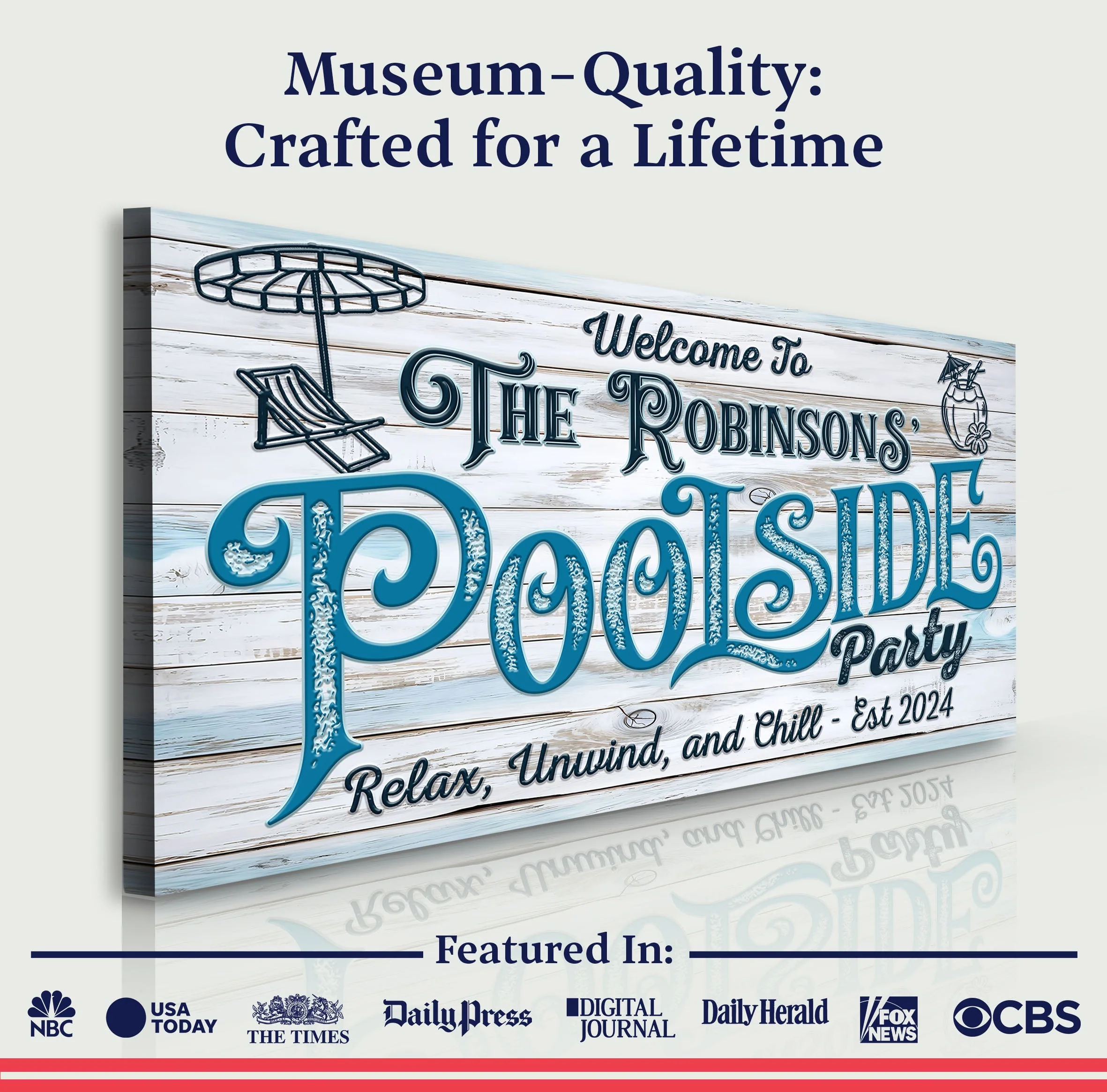 Personalized Pool Party Sign - Image 4