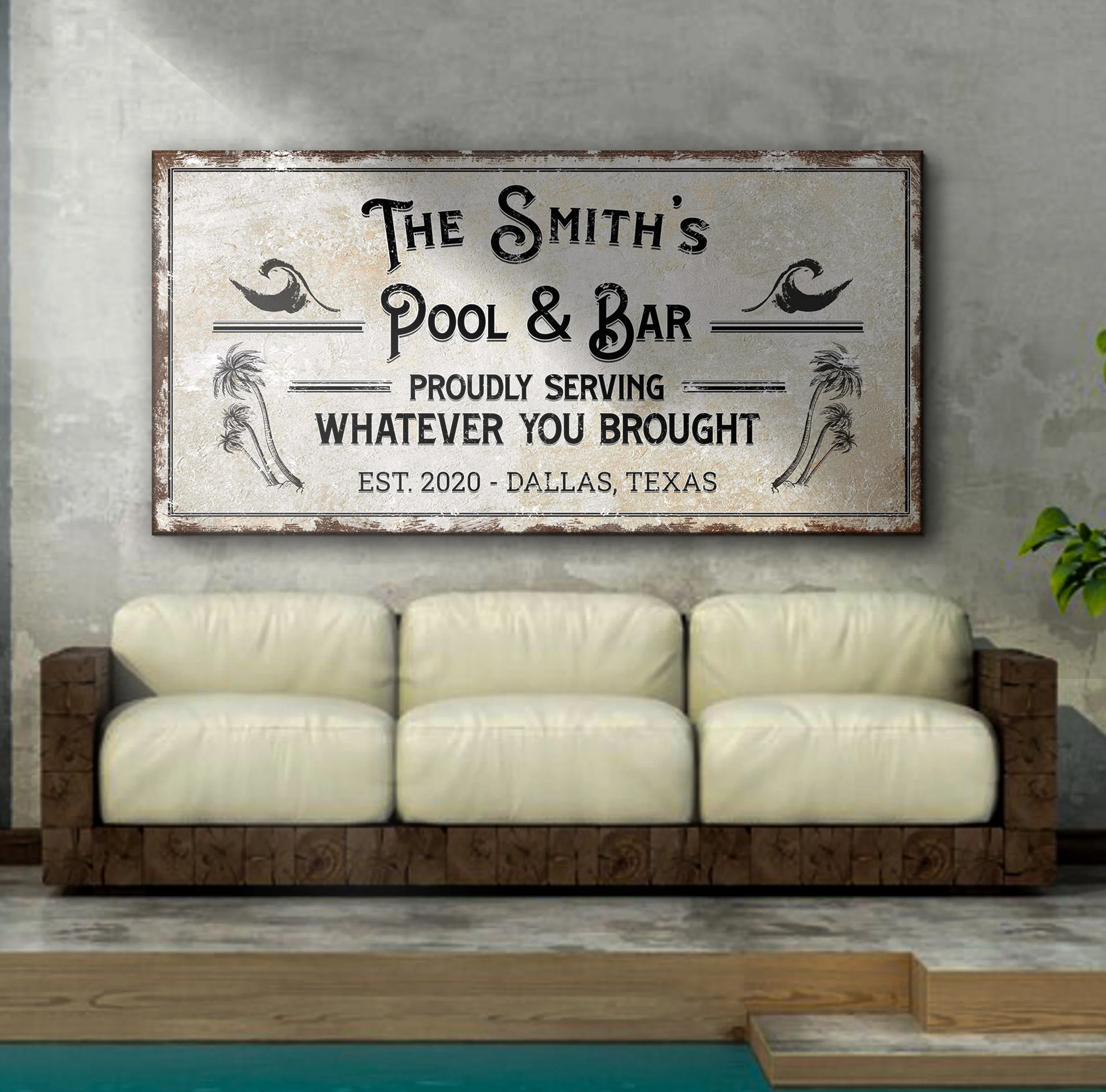 Personalized Rustic Pool Sign - Image 2