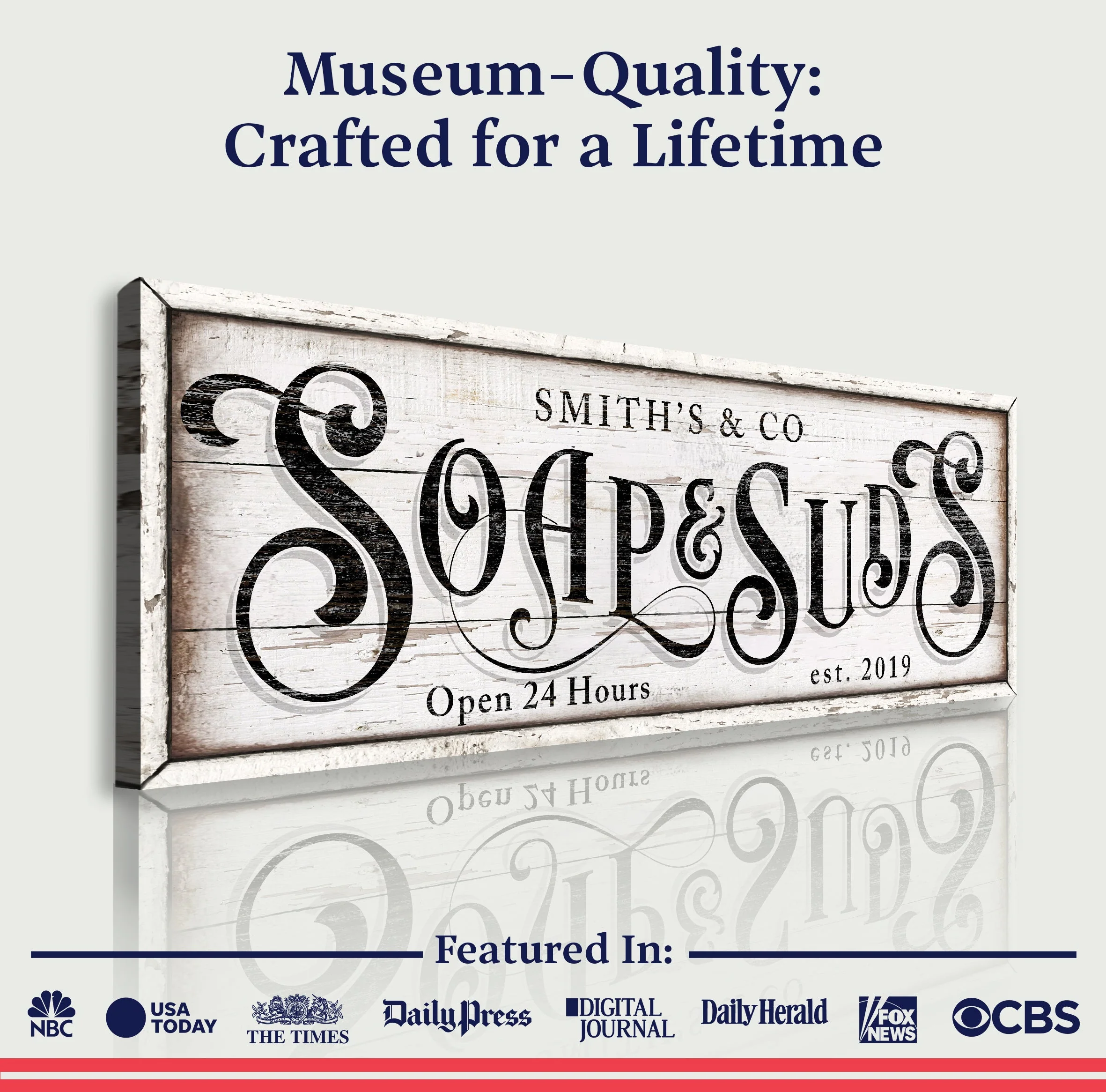 Personalized Soap And Suds Laundry Sign - Image 4