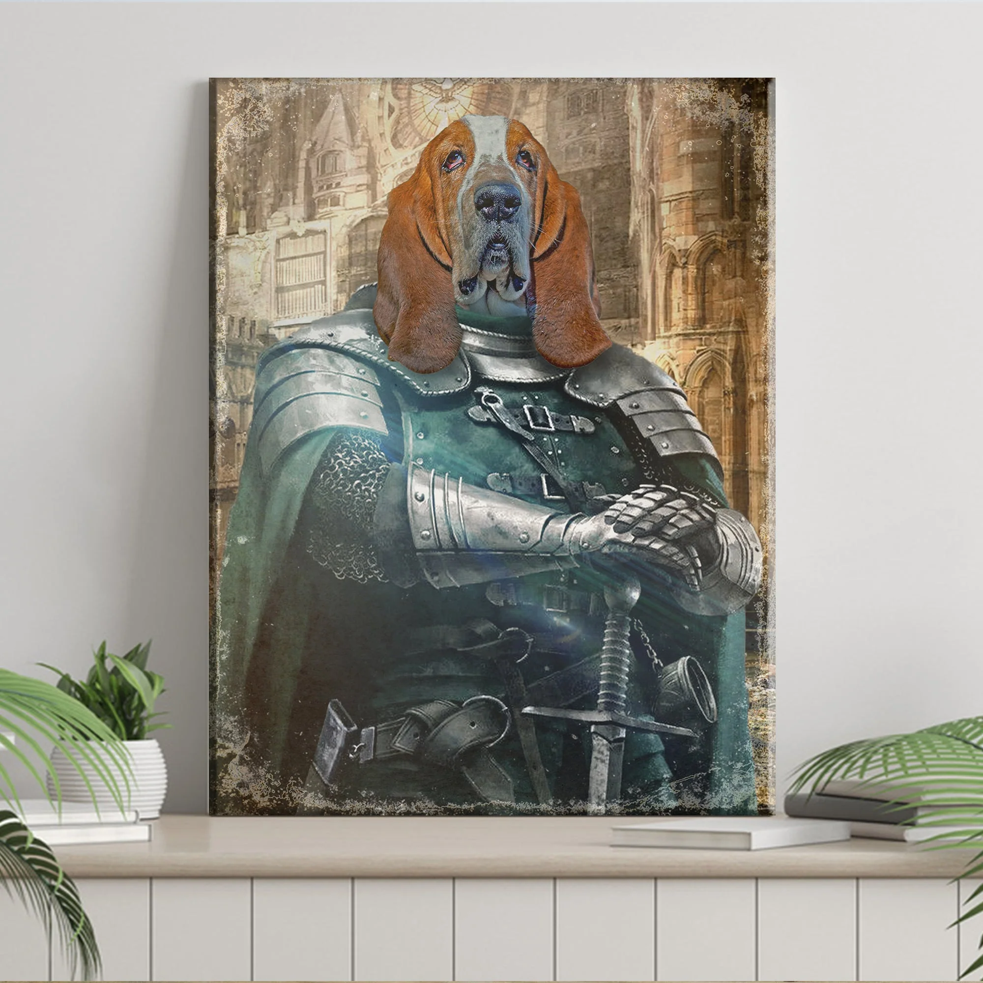 Pet Medieval Knight Portrait - Basset Hound Sign - Image 2