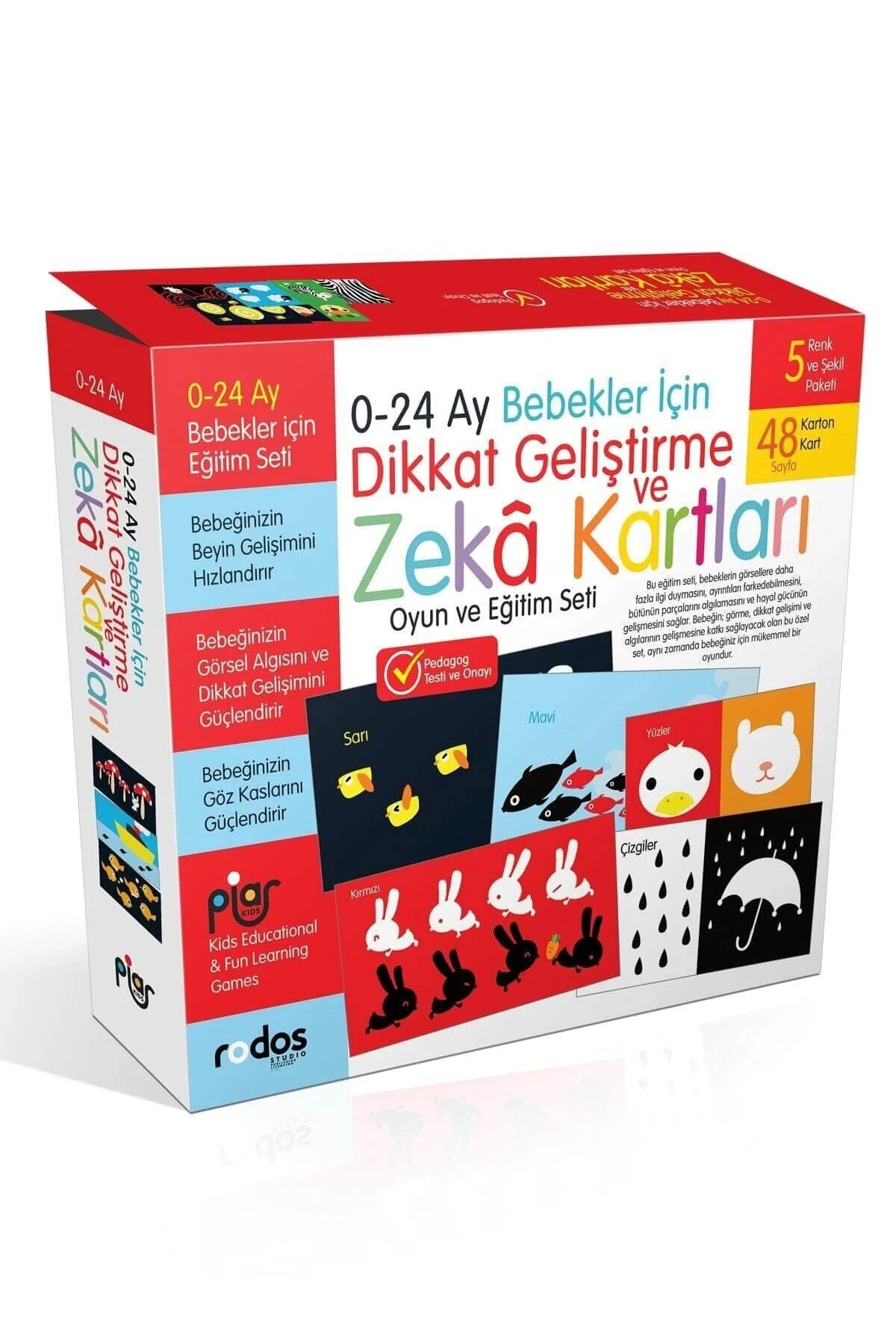 Piar Kids 0-24 Ay Bebekler Için Dikkat Geliştirme Ve Zeka Kartları Oyun Ve Eğitim Seti