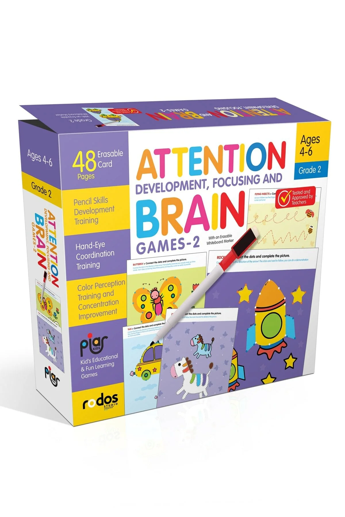 Piar Kids Attention Development, Focusing And Brain Games-2 (Grade 2) / Ages 4-6