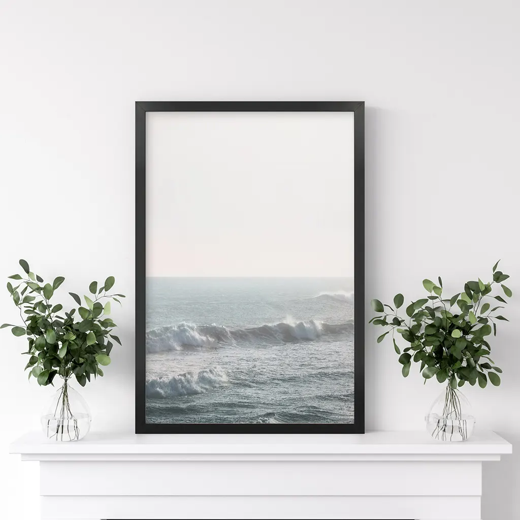 Pink Sunset and Ocean Waves Print. Coastal Wall Art - Image 3
