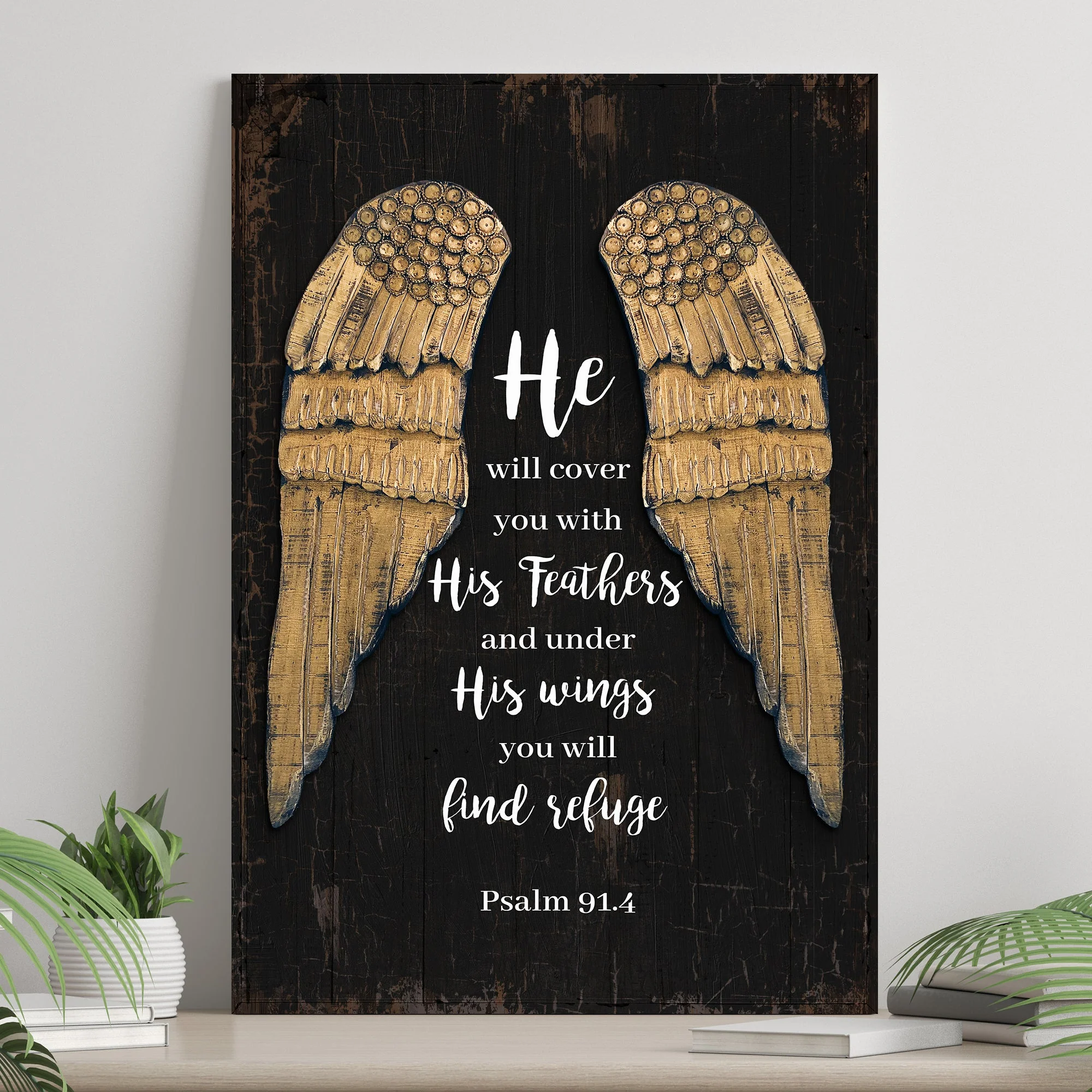 Psalm 91:4 He Will Cover You With His Feathers Sign II - Image 2