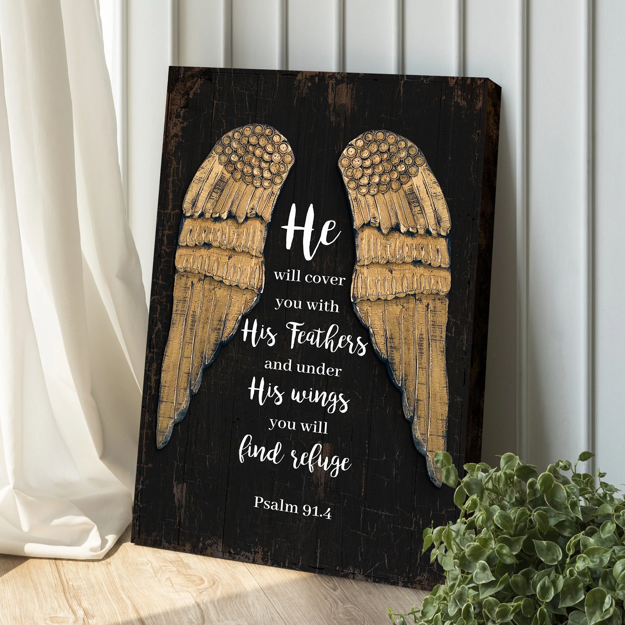 Psalm 91:4 He Will Cover You With His Feathers Sign II - Image 3