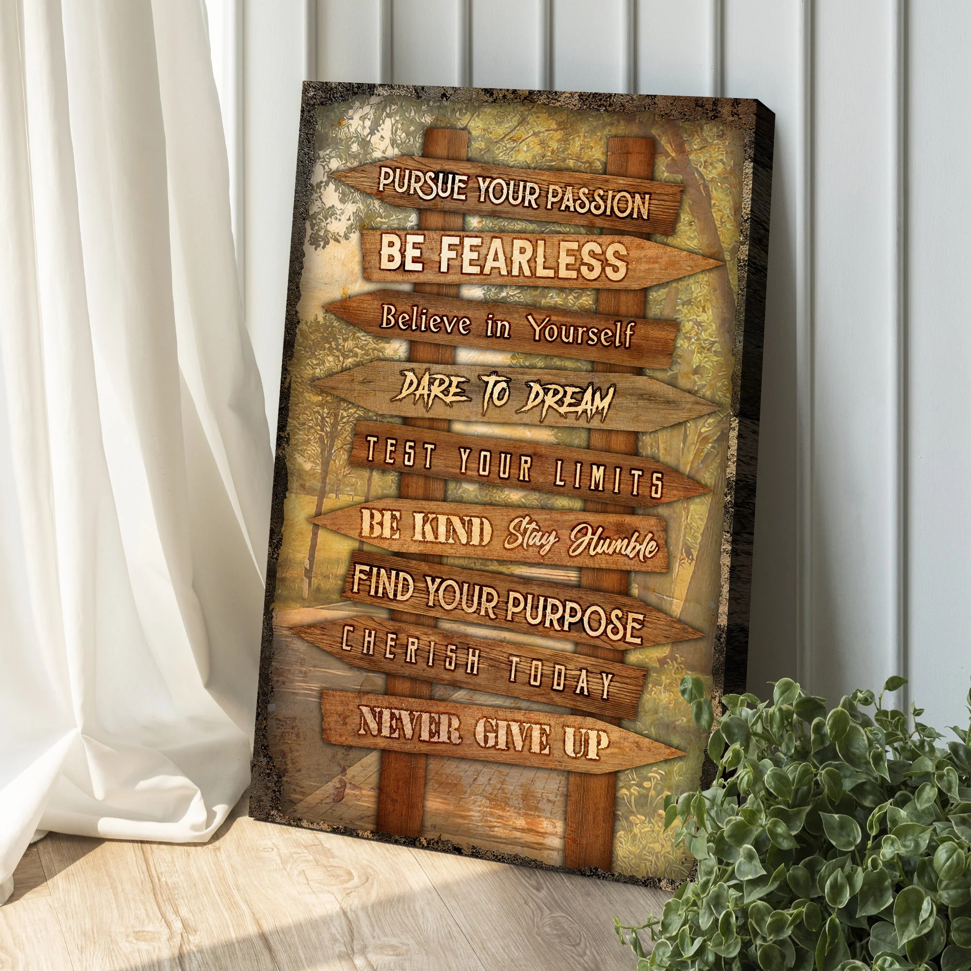 Pursue Your Passion Never Give Up Motivation Sign II - Image 3