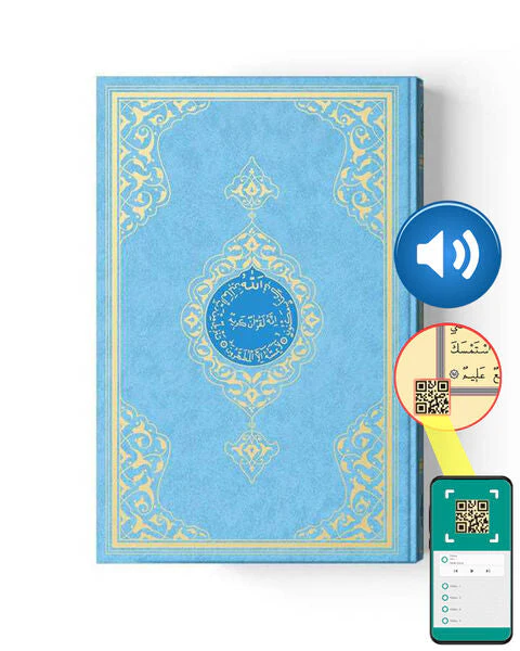 Rahle Boy Kur'an-ı Kerim (2 Renkli, Mavi, Mühürlü) - Image 3
