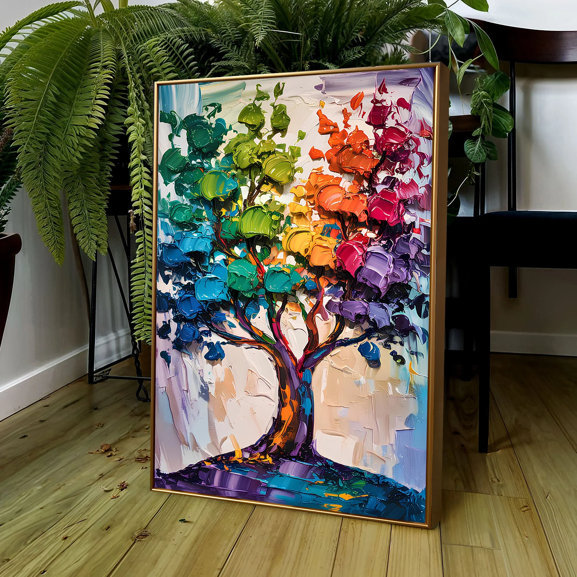 Rainbow Tree Abstract Wall Art - Image 4