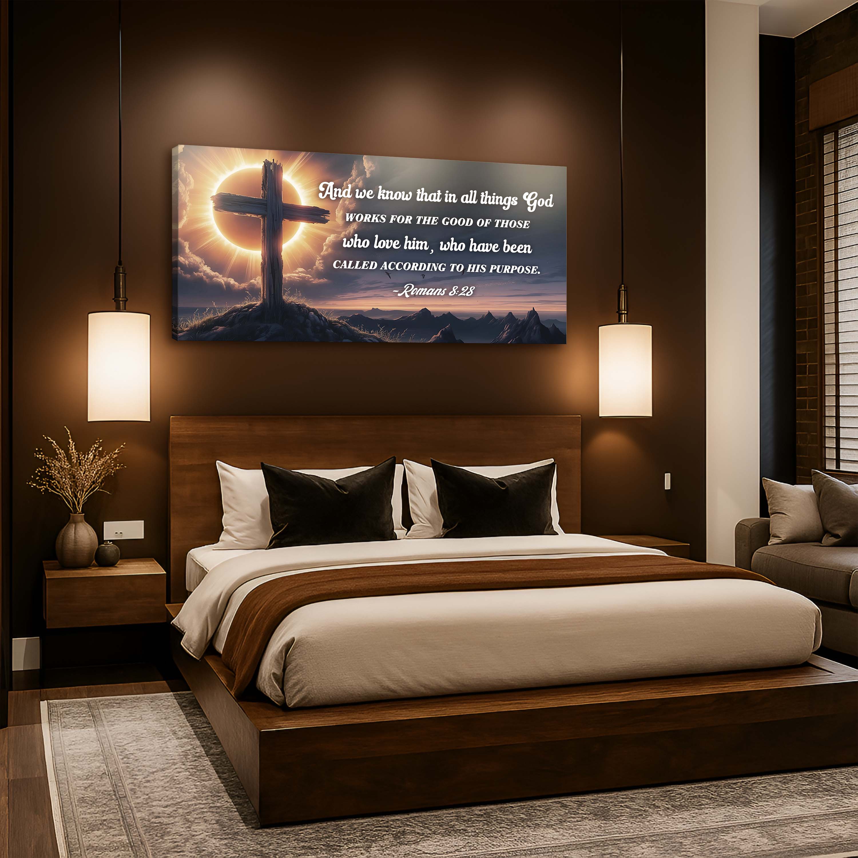 Romans 8:28 - God Works For The Good Faith Sign - Image 2
