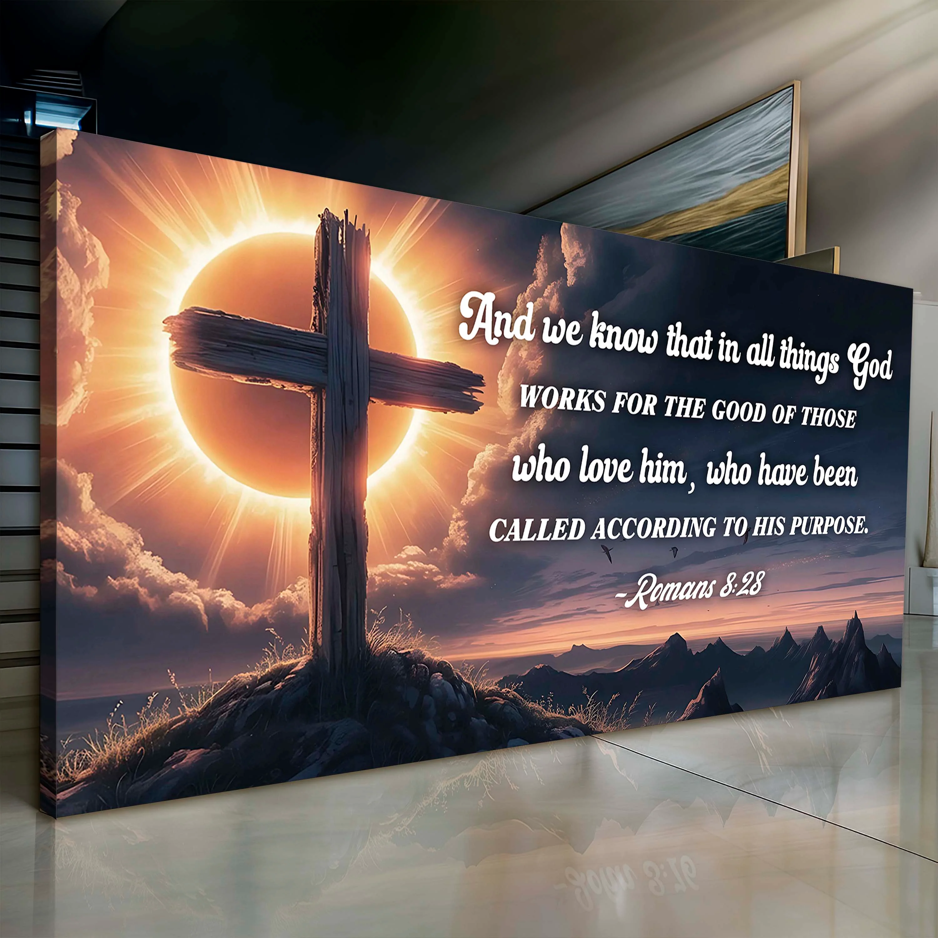 Romans 8:28 - God Works For The Good Faith Sign - Image 6