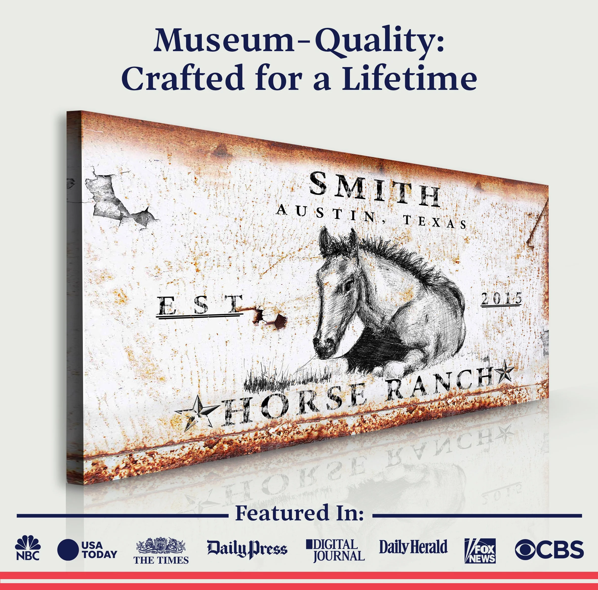 Rustic Horse Ranch Sign IV - Image 3