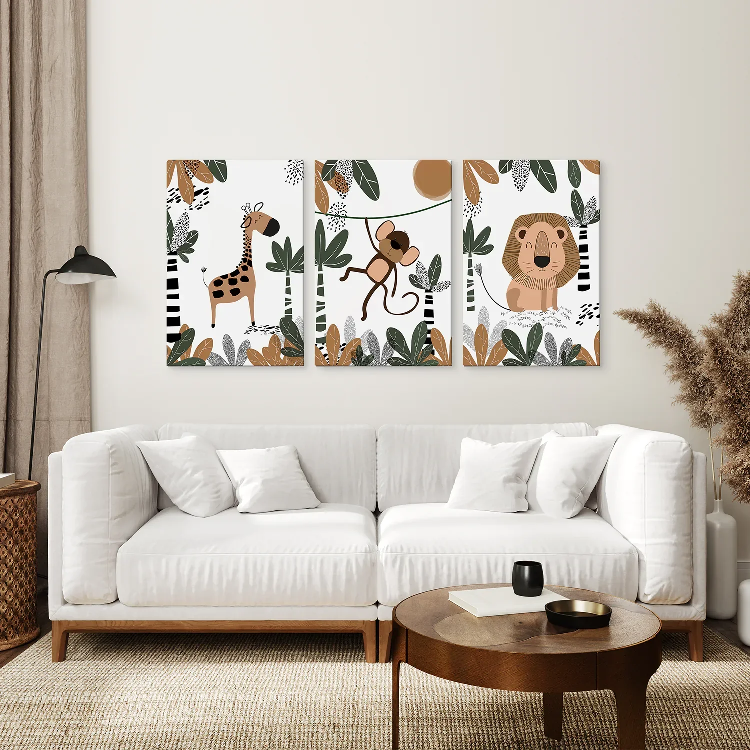 Safari Animals Wall Art Set of 3 Prints for Nursery - Image 3