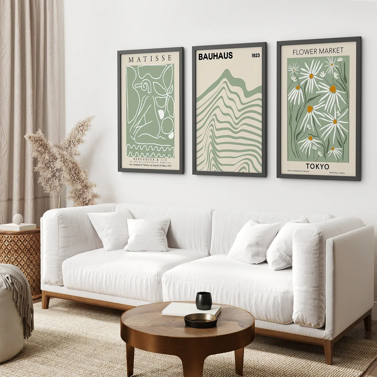 Sage Green Modern Wall Art Set of 3 Prints - Image 5