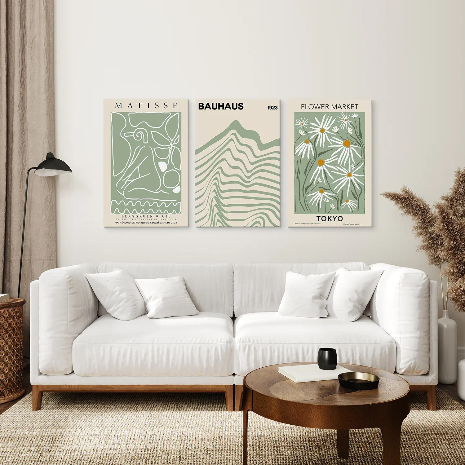 Sage Green Modern Wall Art Set of 3 Prints - Image 8