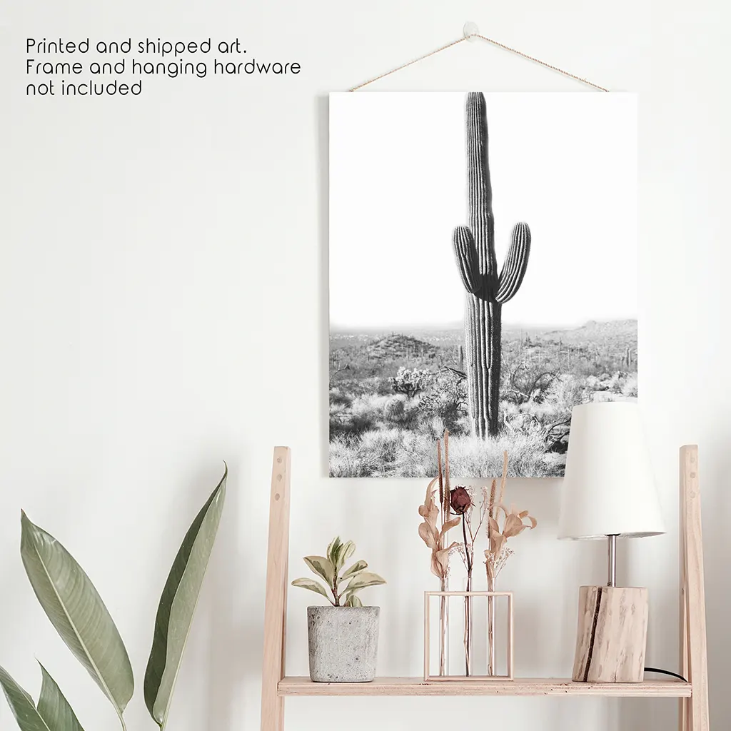 Saguaro Cactus Print. Black White Arizona Desert Nature - Image 10