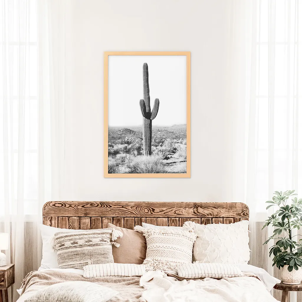 Saguaro Cactus Print. Black White Arizona Desert Nature - Image 3