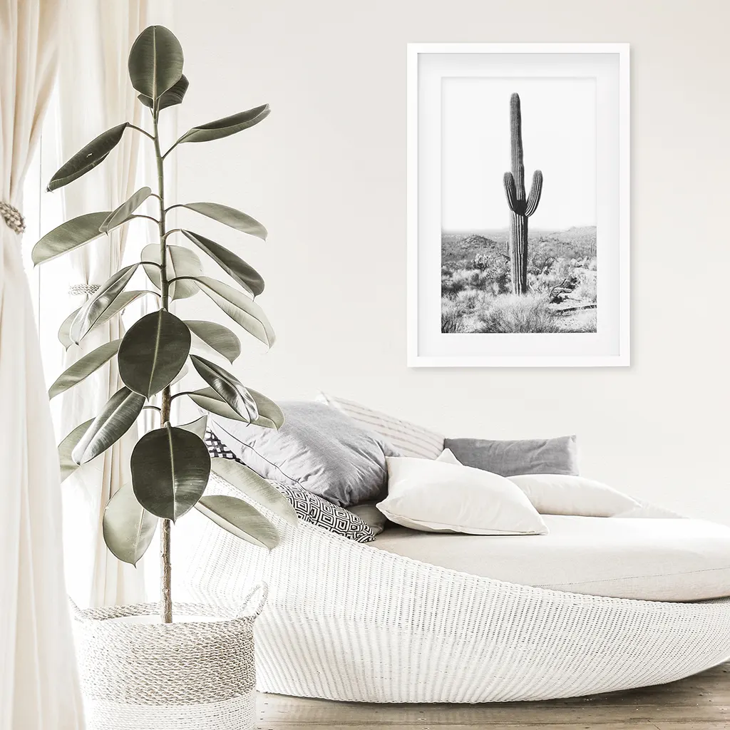 Saguaro Cactus Print. Black White Arizona Desert Nature - Image 7