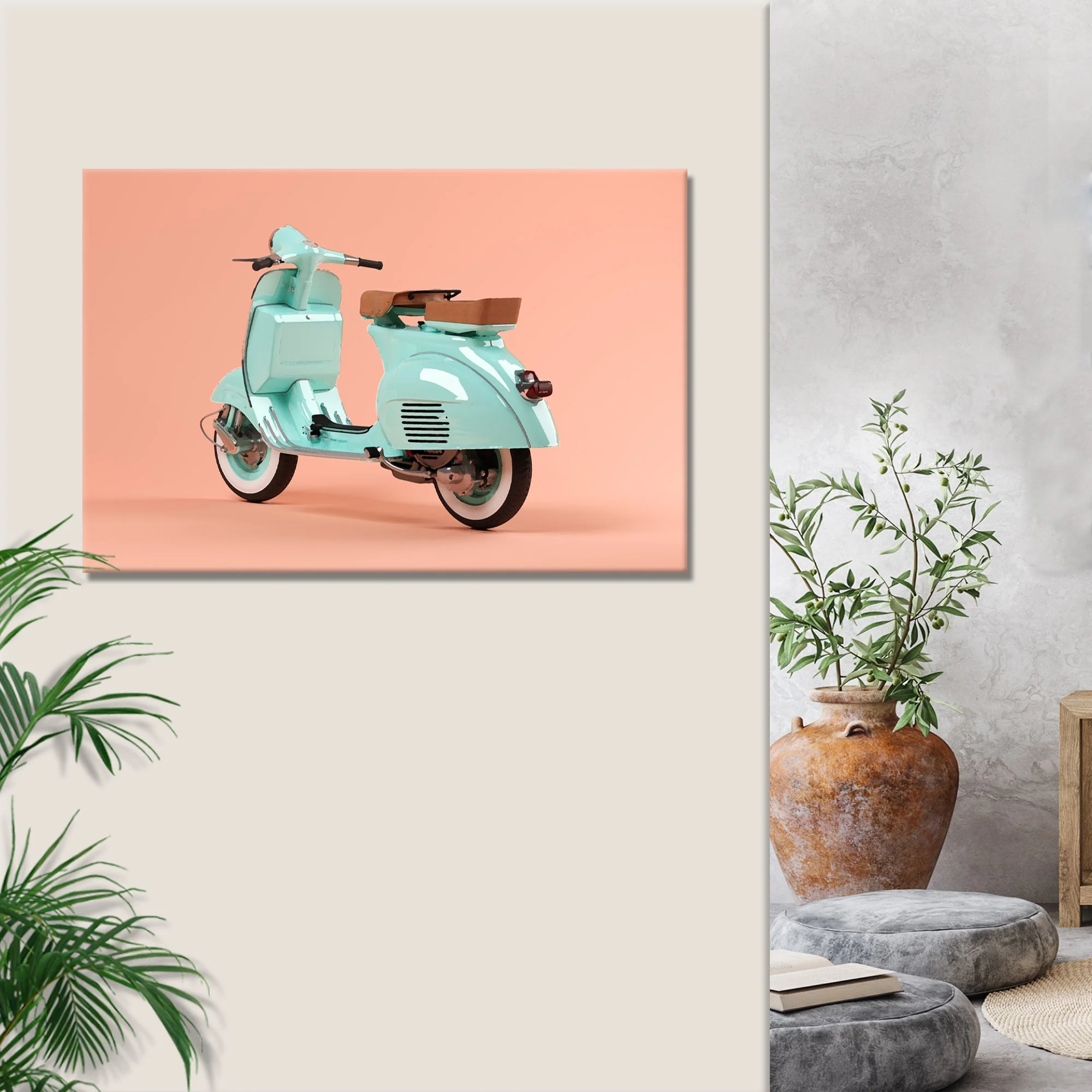 Scooter Motorcycle Rare Vespa Canvas Wall Art - Image 2