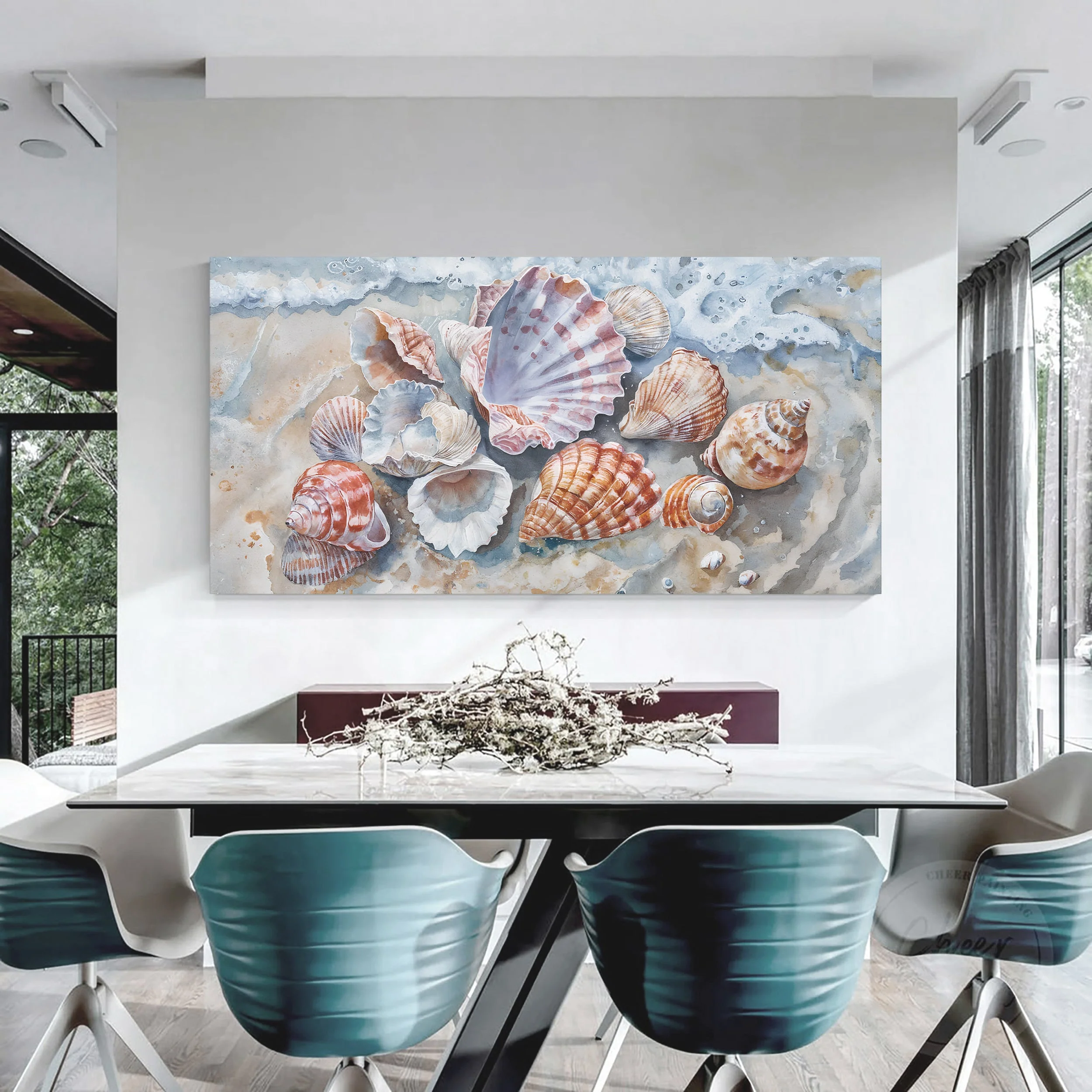Sea Shells Modern Coastal Wall Art - Image 4