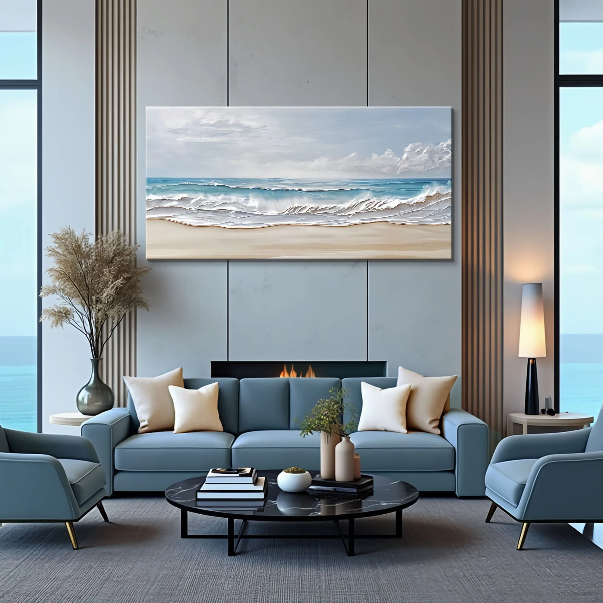 Serene Ocean Wave Coastal Wall Art VII - Image 5