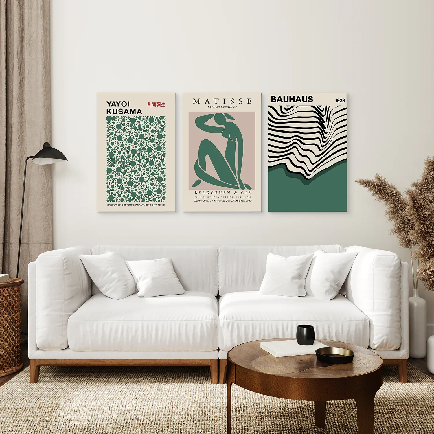 Set of 3 Abstract Figure Art Prints Sage Green - Image 7