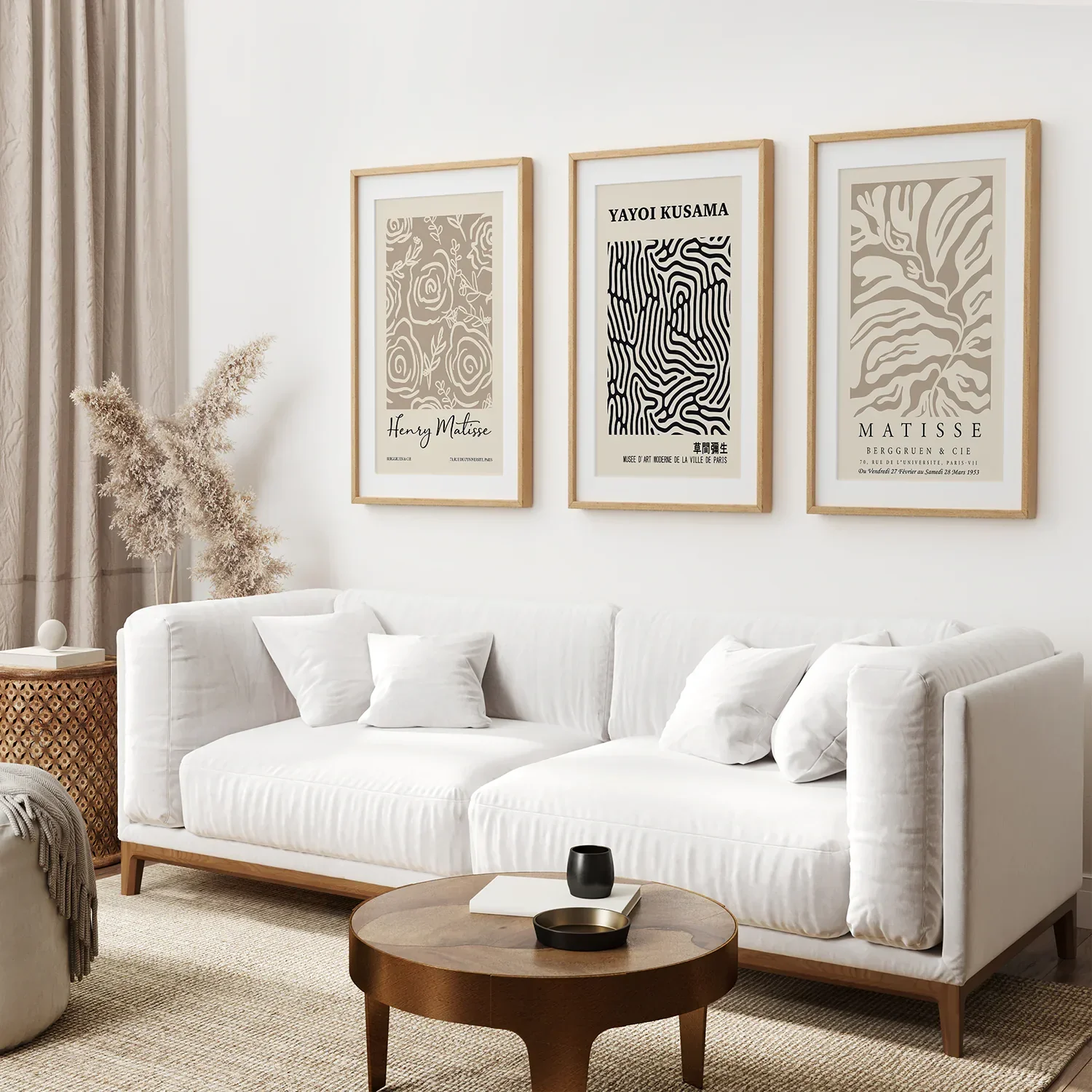 Set of 3 Pastel Beige Prints. Henri Matisse and Yayoi Kusama - Image 3