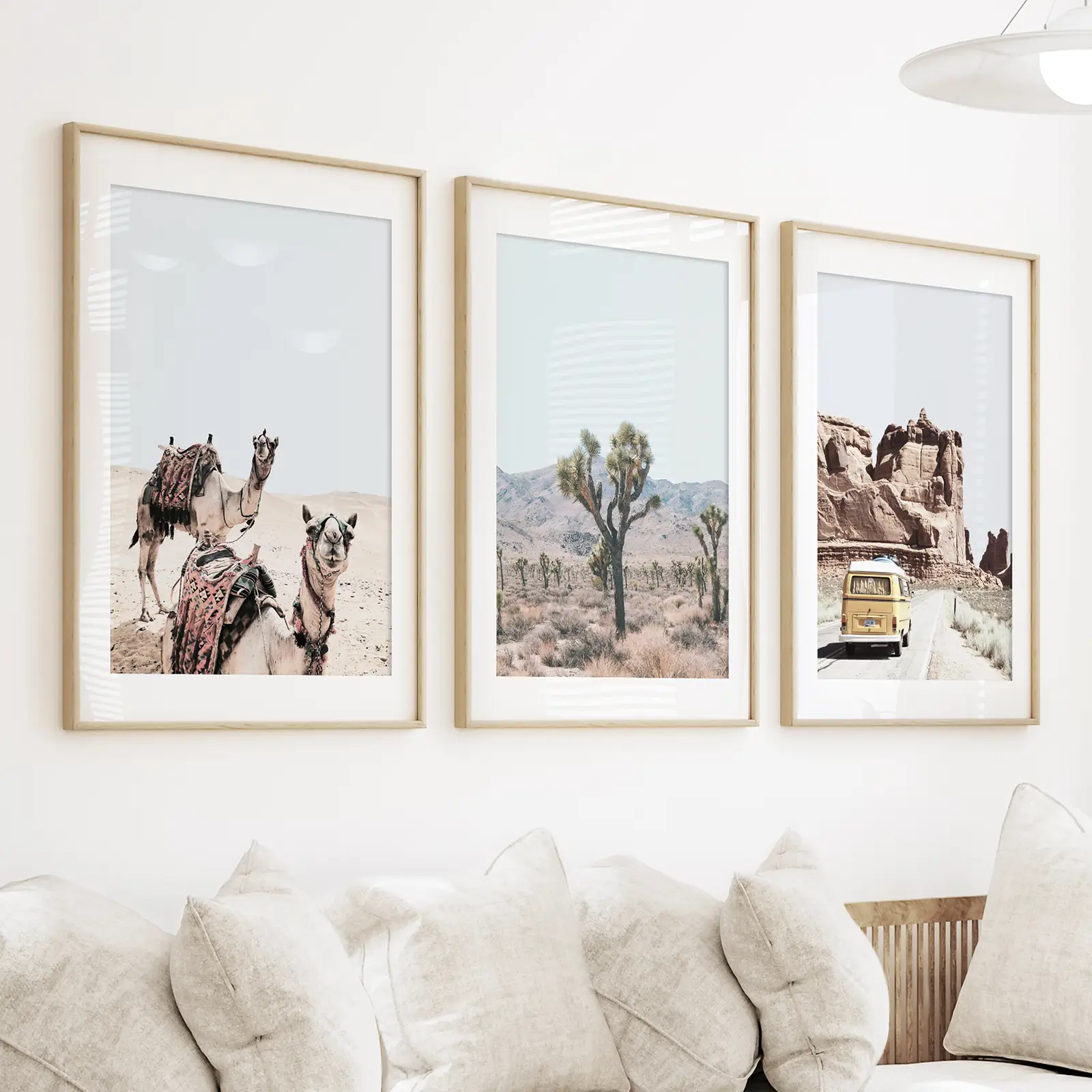 Set of 3 Southwestern Desert Prints. Joshua Tree, Camel, Van - Image 3